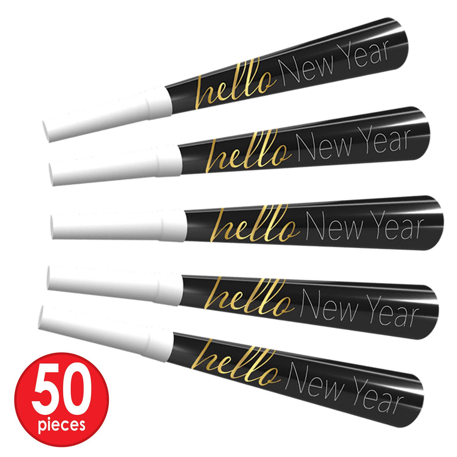 Beistle Black & Gold Hello New Year Party Favor Kit for 50