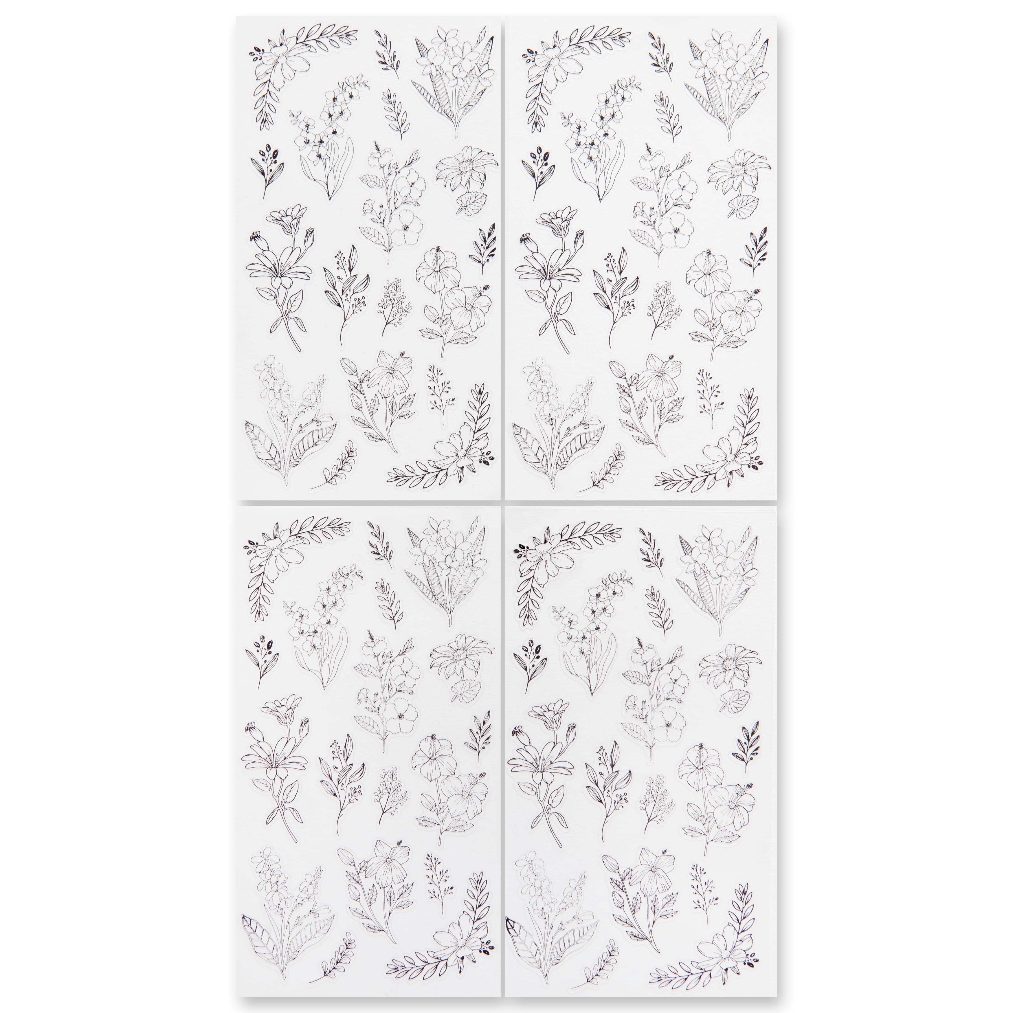 12 Pack: Black Flower Stickers by Recollections™