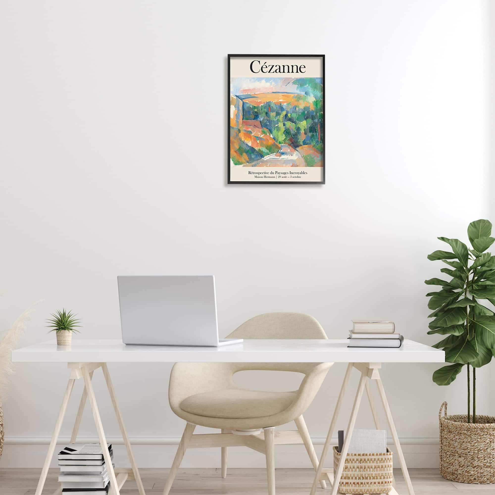 Stupell Industries Traditional Cezanne Landscape Painting Exhibition Poster Framed Giclee Art