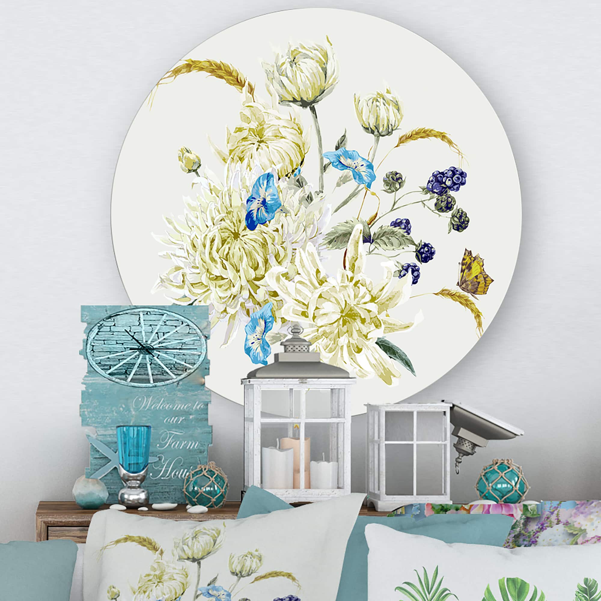 Designart - Vintage Bouquet With Chrysanthemums II