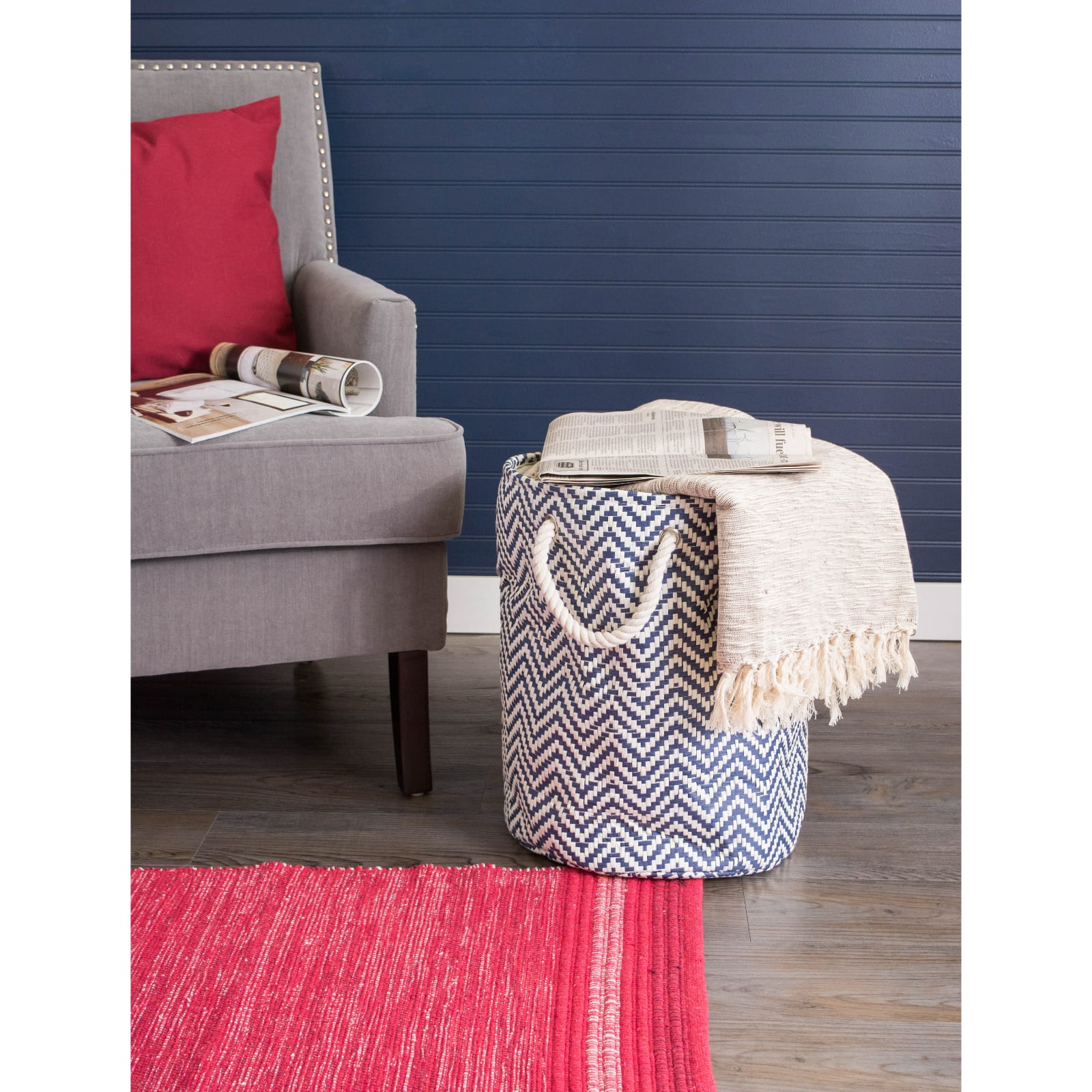 DII® 20" Chevron Print Woven Paper Storage Bin
