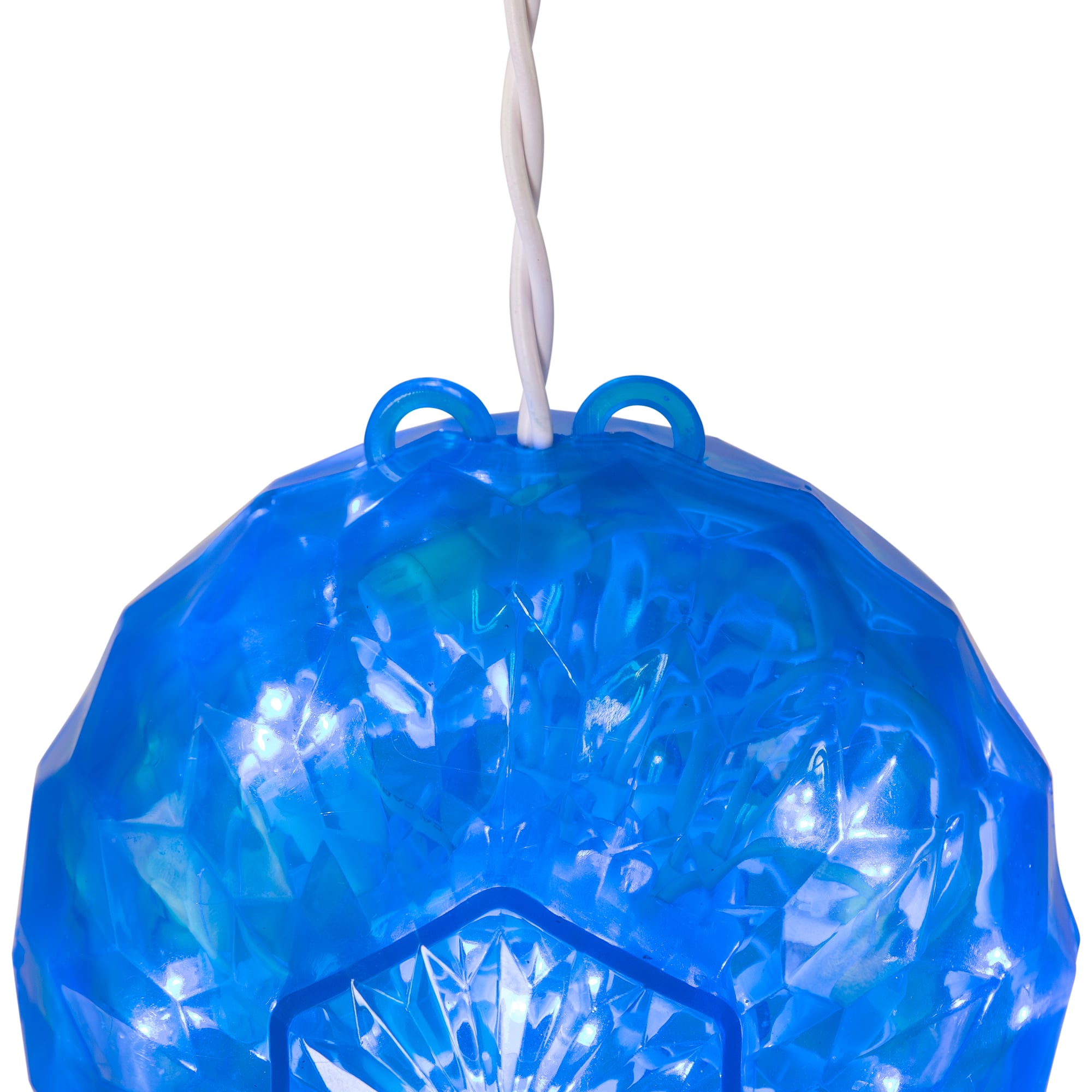 6" Blue LED Hanging Crystal Sphere Ball Outdoor Decoration