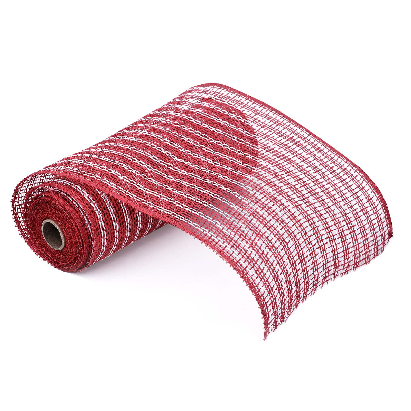 10" x 19ft. White & Red Window Poly Burlap Mesh by Celebrate It™