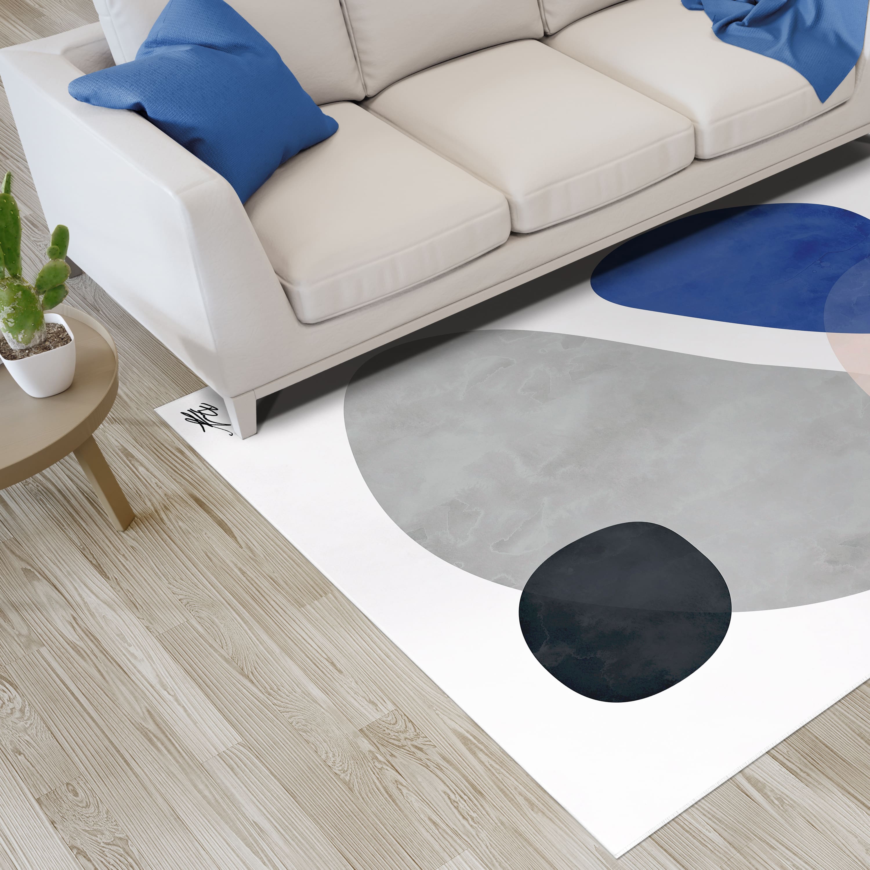 Empire Art Direct 5ft. x 7.5ft. Stone I B Tapis D'Art Washable Abstract Area Rug