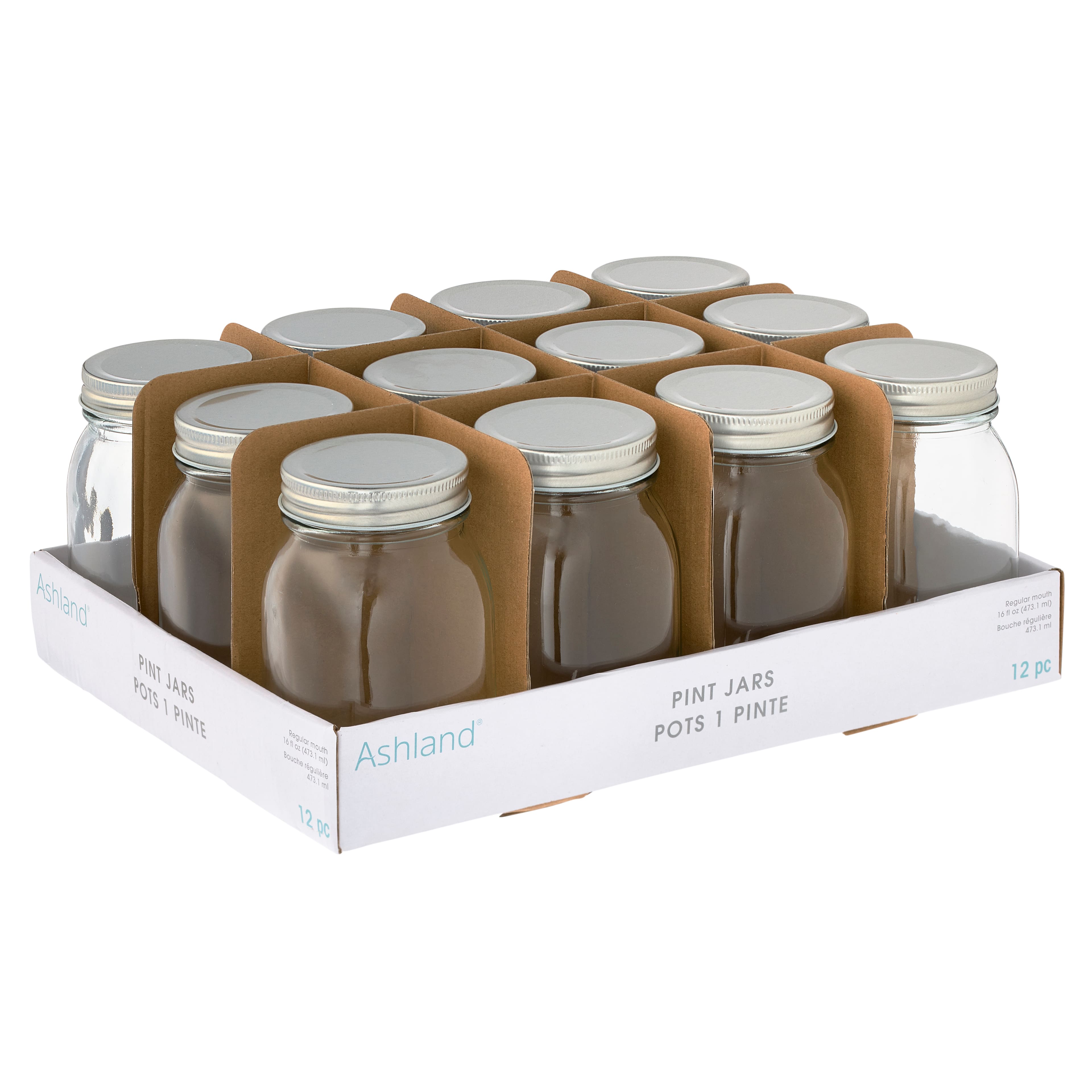 6 Packs: 12 ct. (72 total) 16oz. Glass Jar by Ashland®