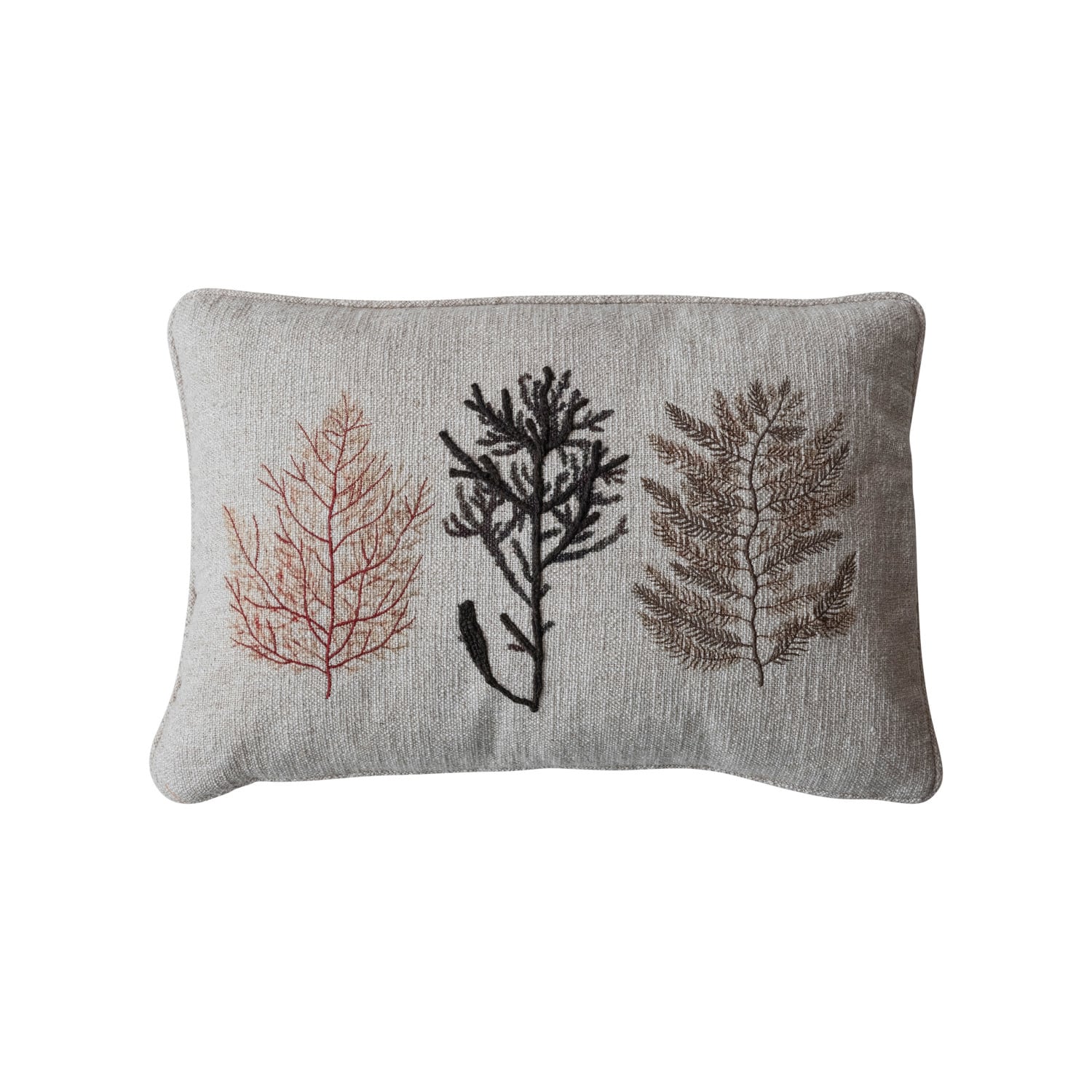 Hello Honey® 24" x 16" Botanical Embroidered & Printed Cotton Blend Lumbar Pillow
