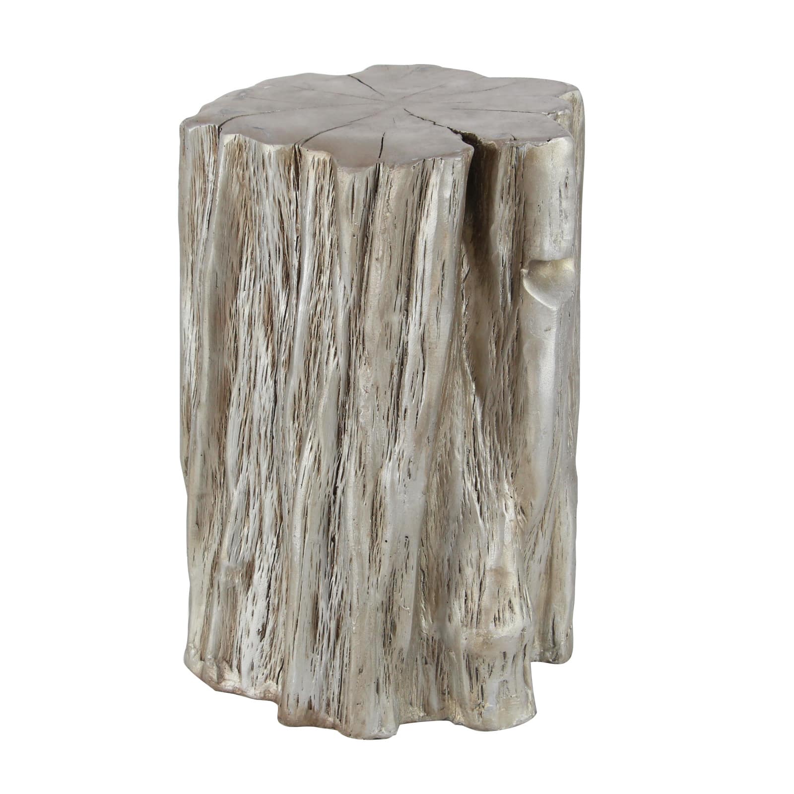 19" Gold Fiberglass Eclectic Footstool