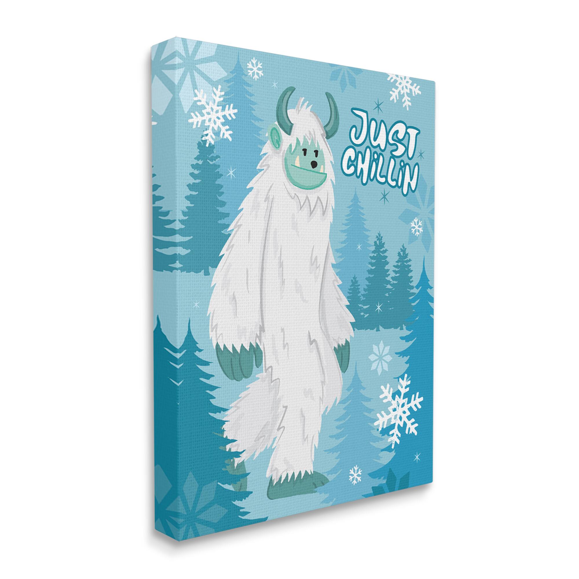 Stupell Industries Just Chillin Funny Winter Yeti Canvas Wall Art