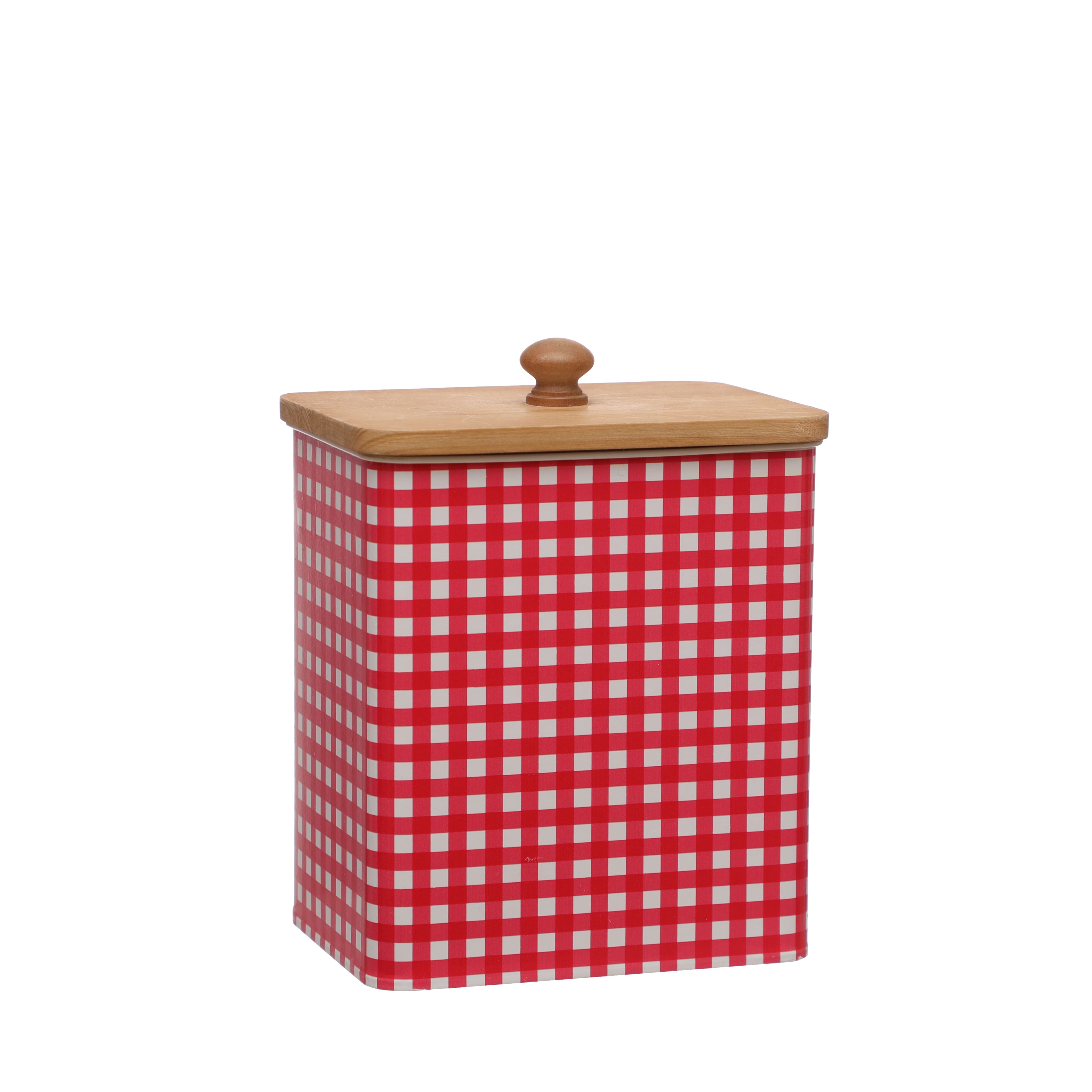Red & White Metal Conatiner with Lid by Celebrate It™