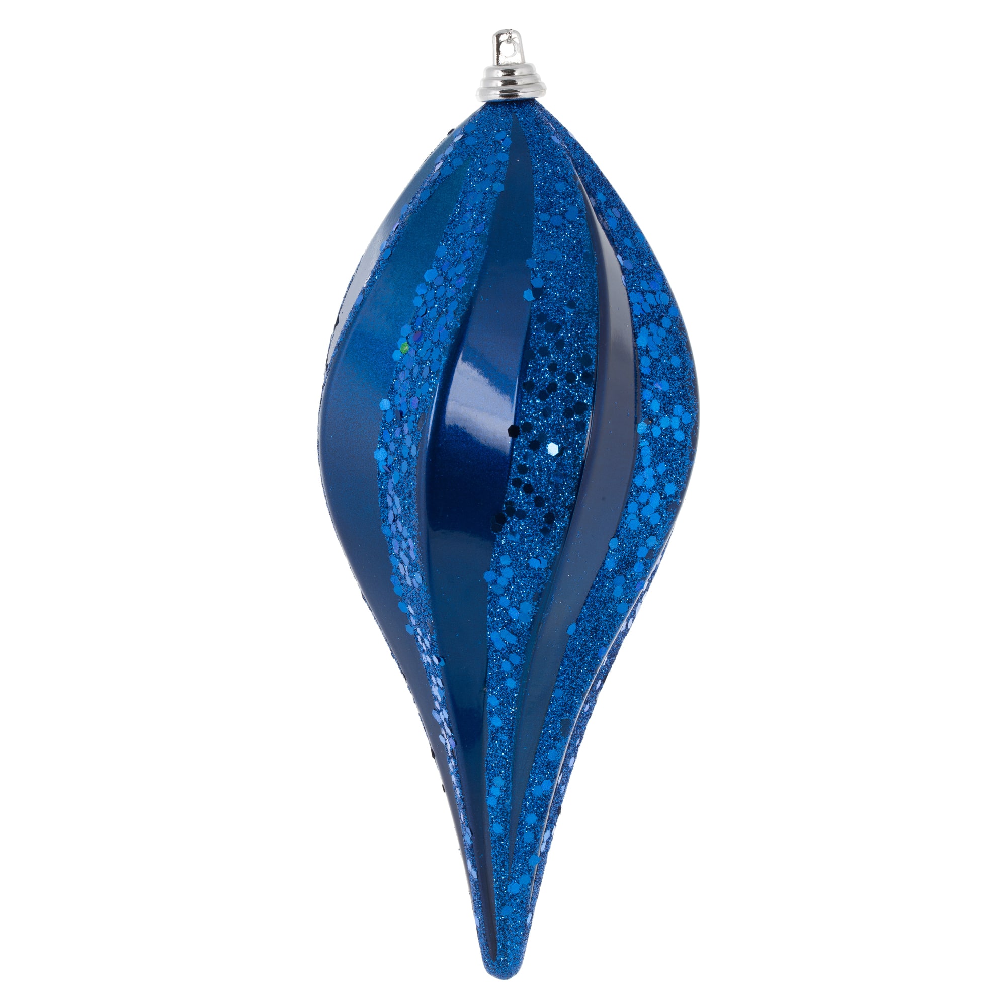 Vickerman 8" Glitter Swirl Drop Christmas Ornament in Blue | 8" | Michaels®