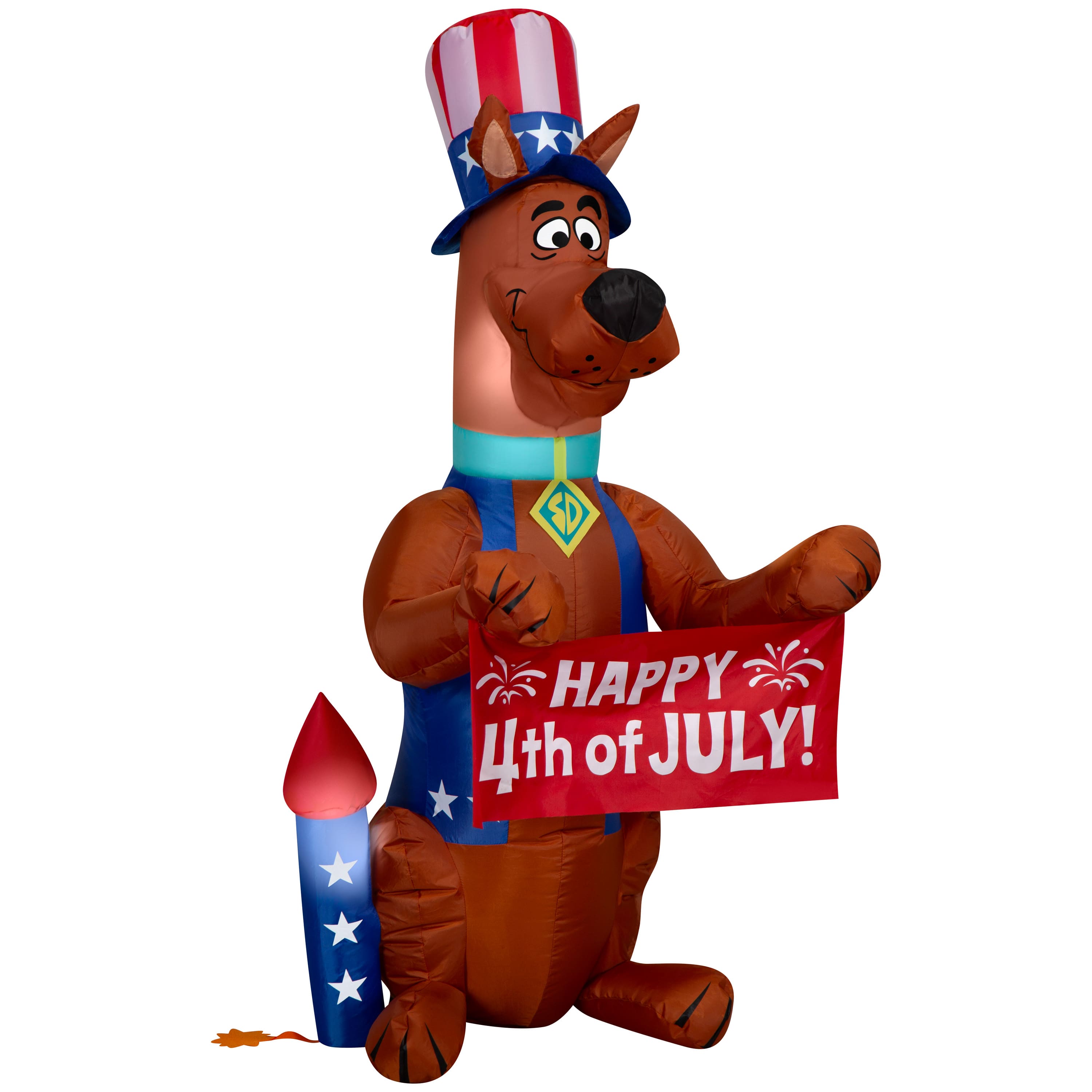 4ft. Airblown® Inflatable Patriotic Scooby Doo™ Independence Day Light Décor