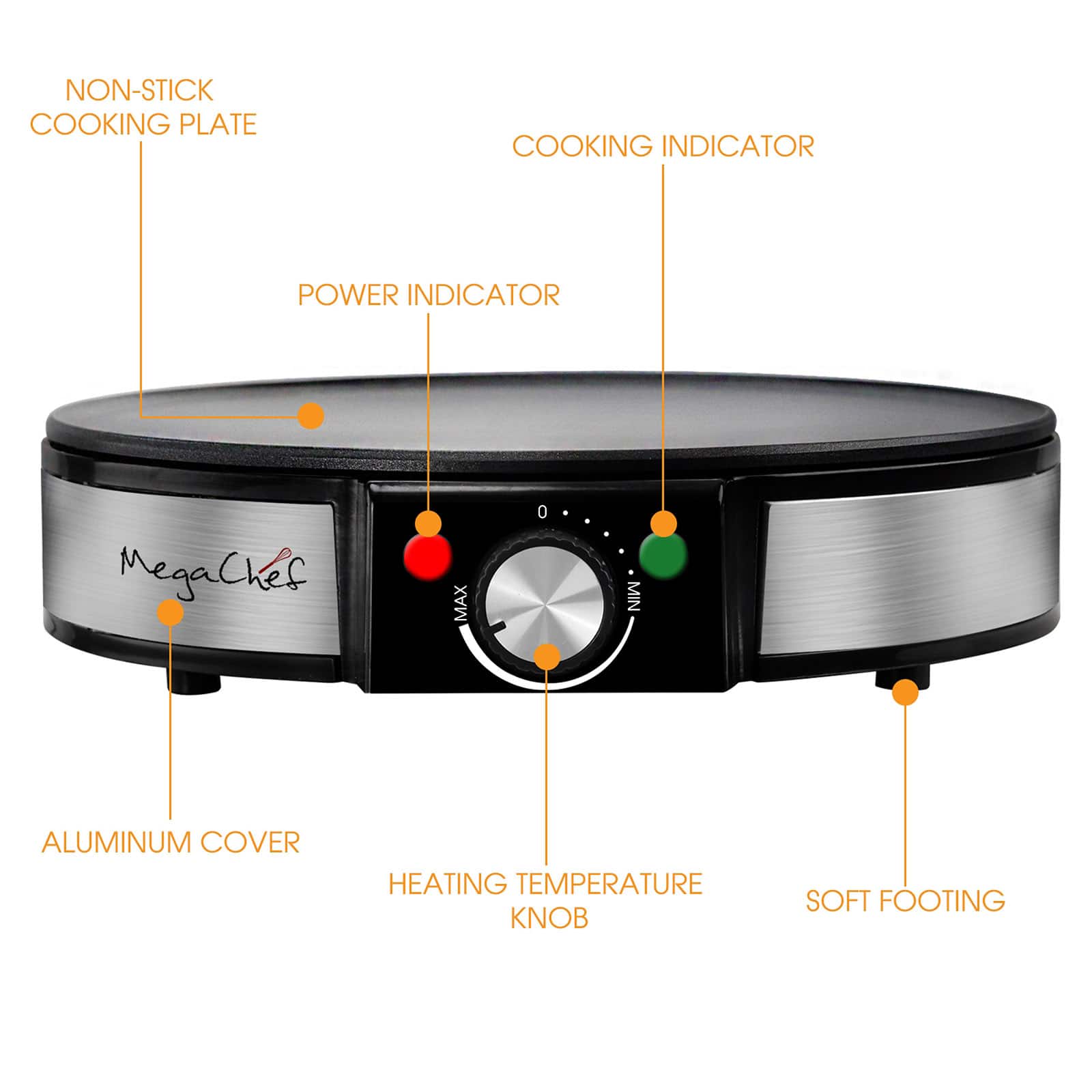 MegaChef Nonstick Crepe and Pancake Maker Breakfast Griddle