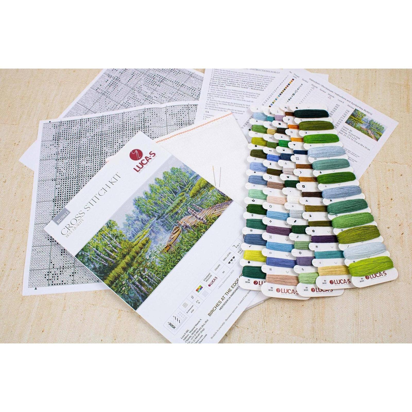 Luca-S Birches at the Edge of the Lake Counted Cross Stitch Kit