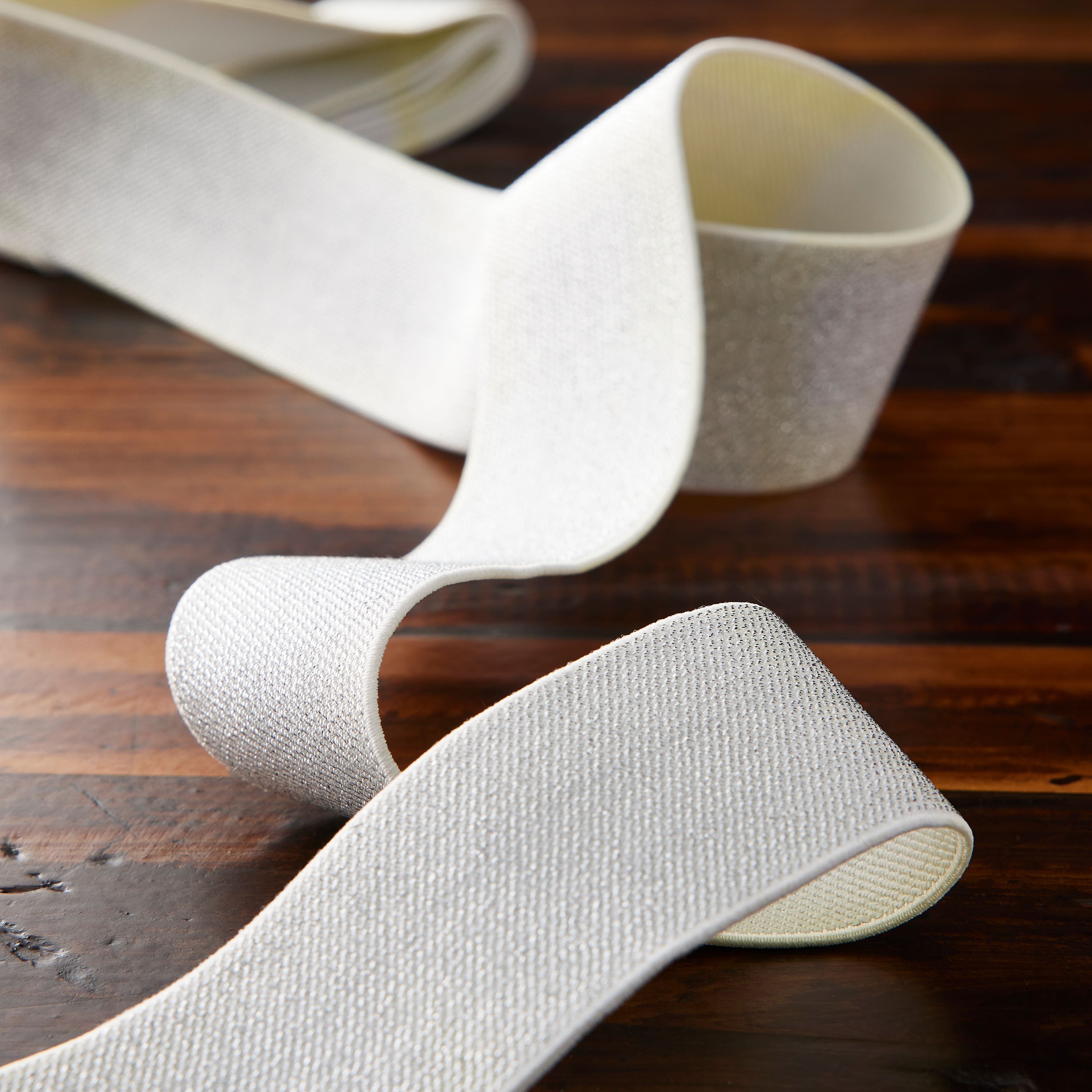 Silver Metallic Elastic Waistband By Loops & Threads™