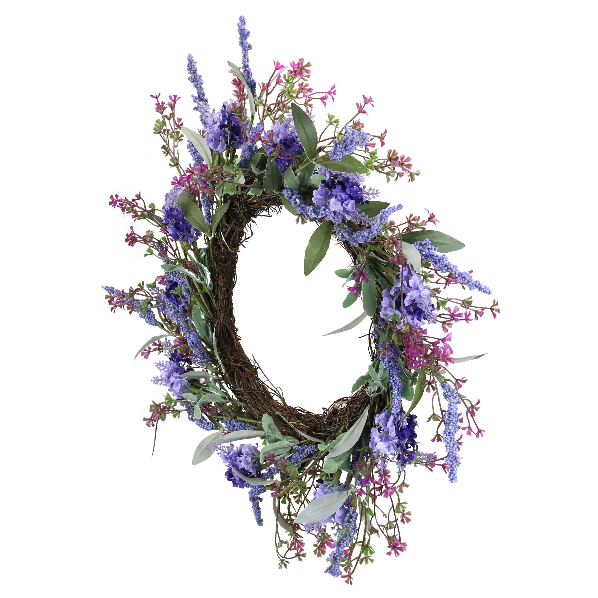 18" Floral & Lavender Spring Wreath