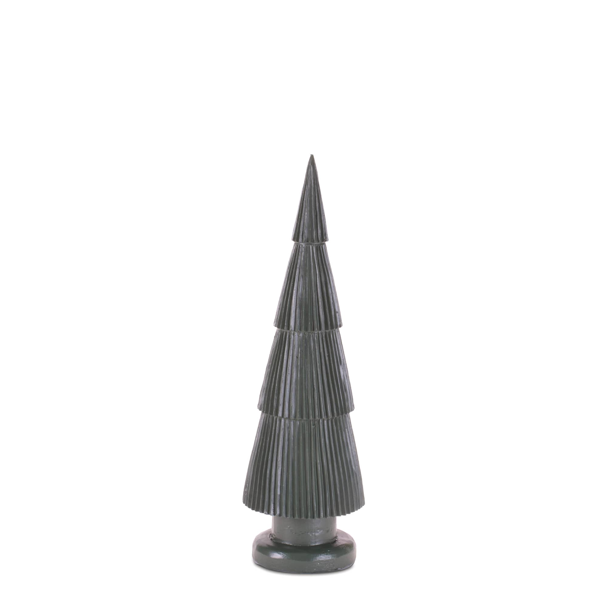 Melrose Green Ribbed Resin Christmas Tree Set
