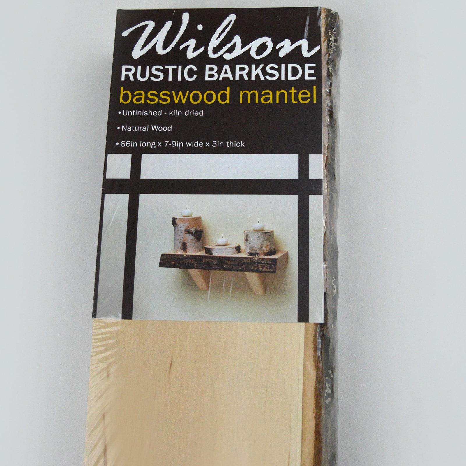 Wilson® Enterprises 66" Basswood Bark Edge Mantel