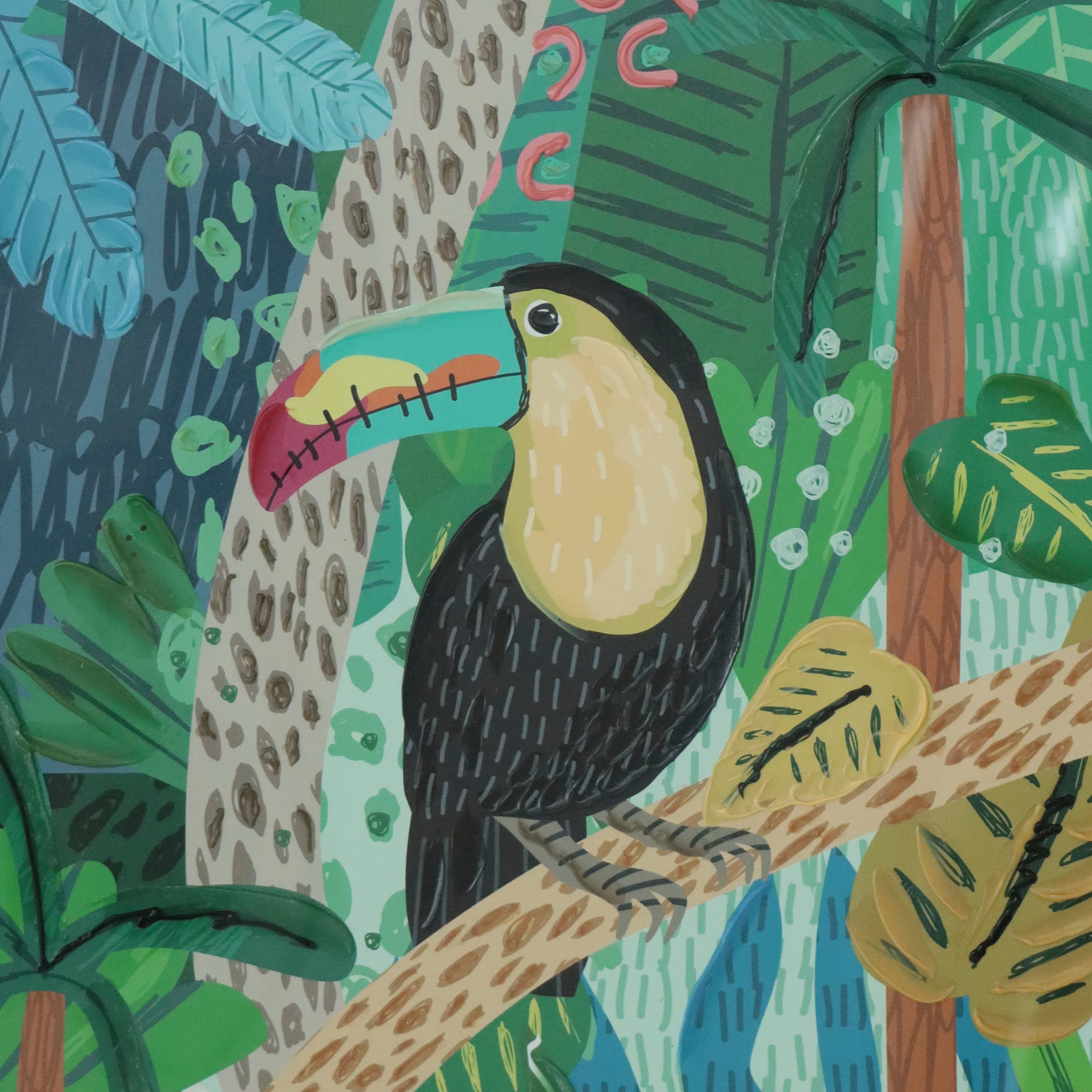 16" x 20" Jungle Vibe Toucan Wall Décor in Woodgrain Frame by Ashland®