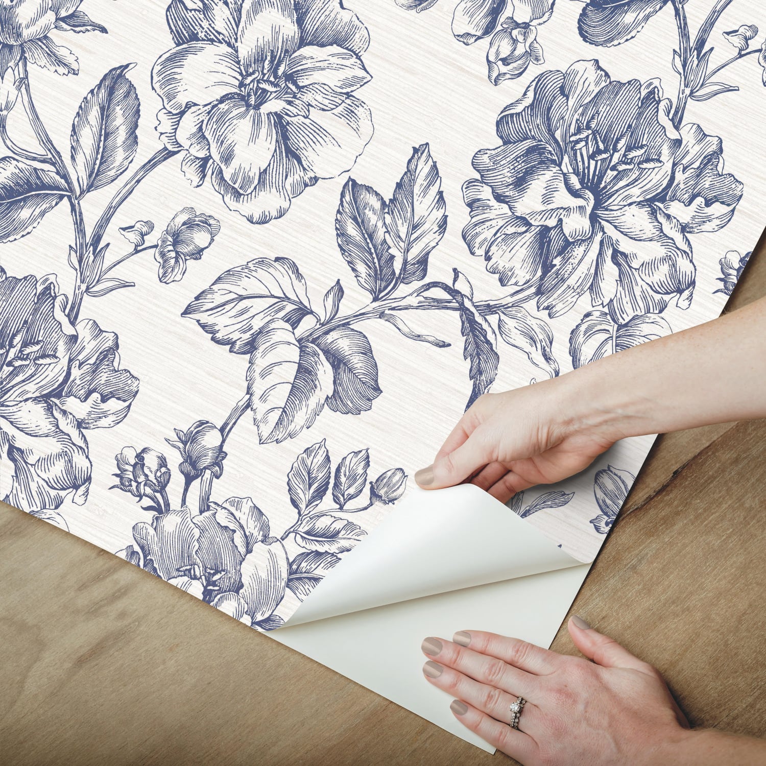 RoomMates Tamara Day Blue Flower Girl Peel & Stick Wallpaper