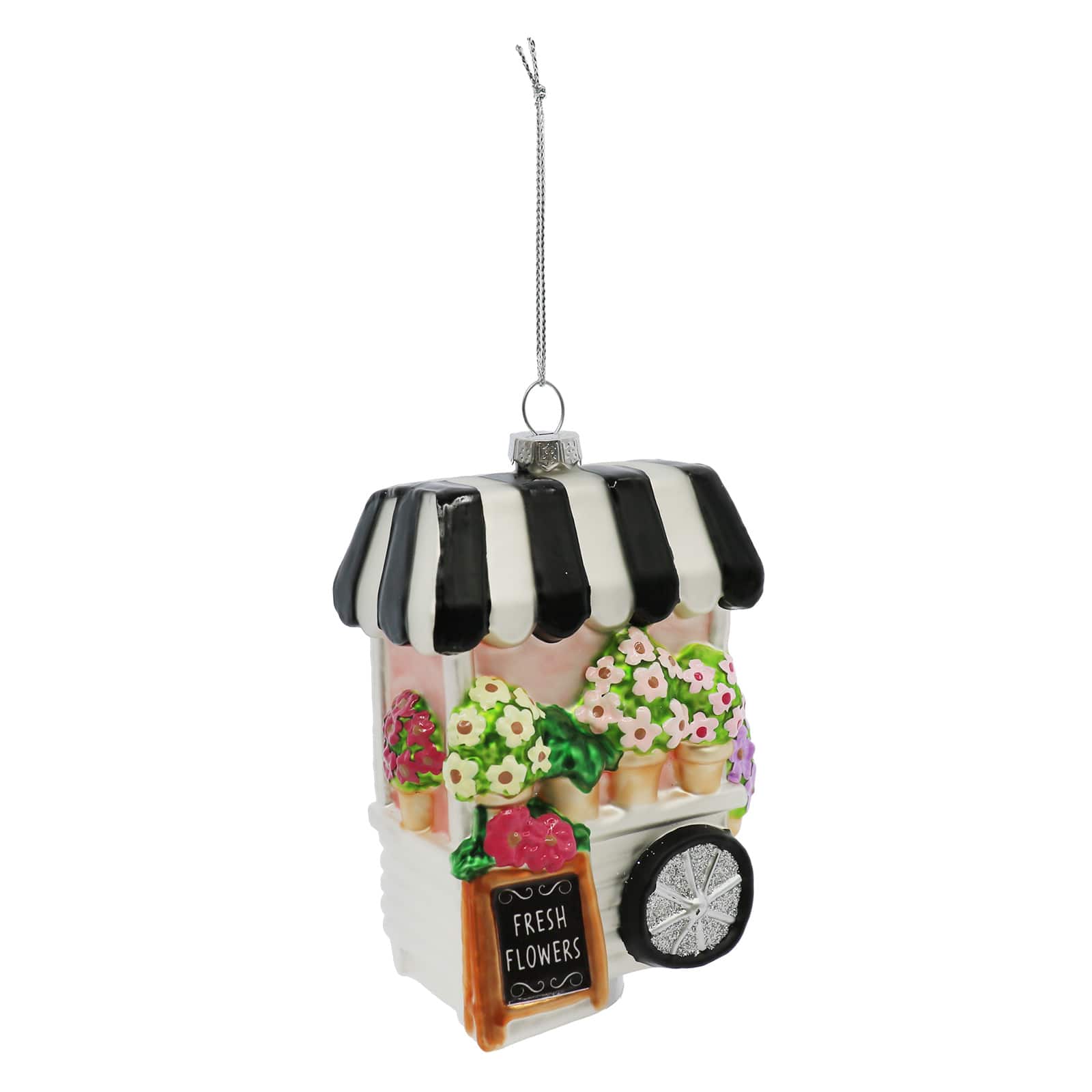 4.5" Flower Cart Glass Ornament by Ashland®