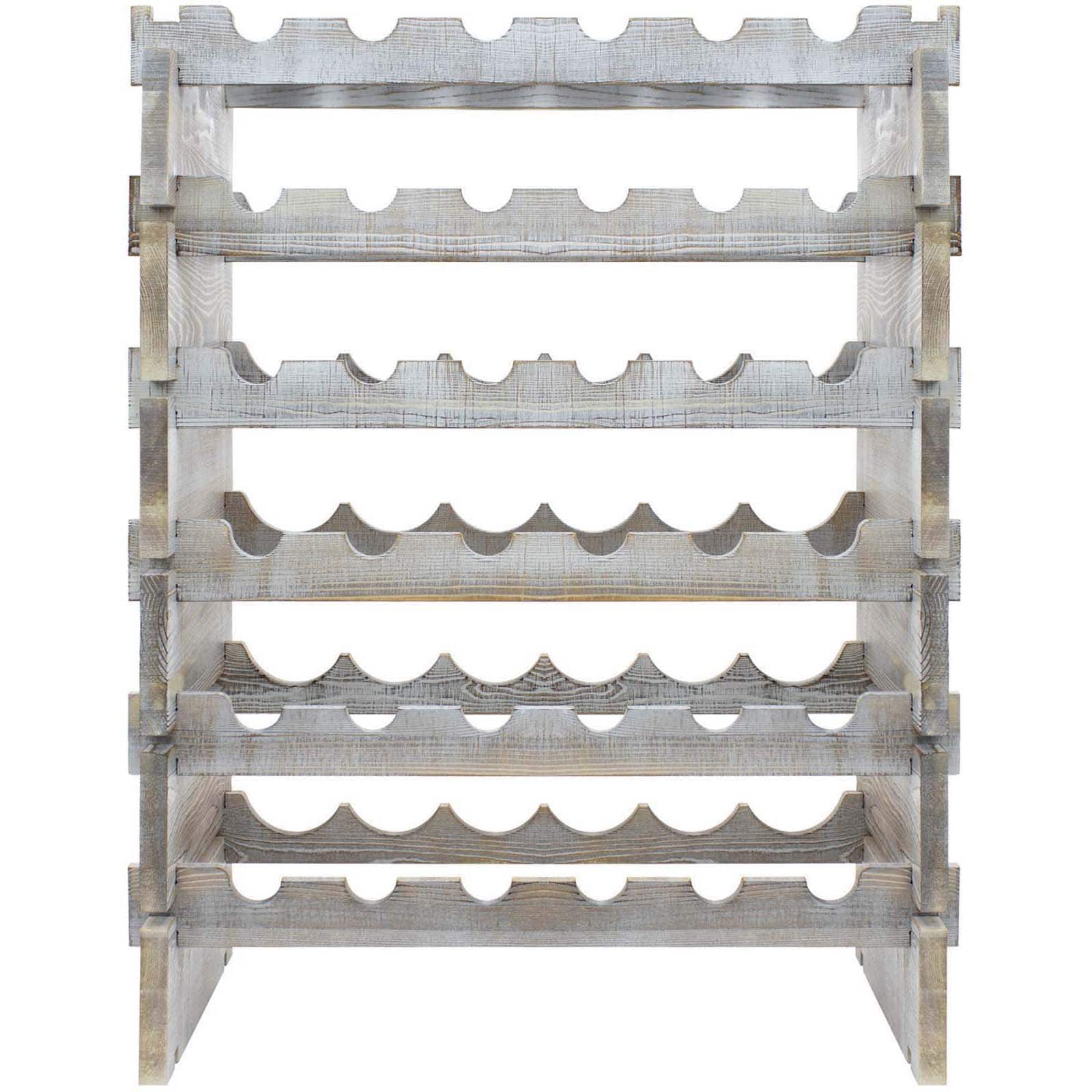 Sorbus Greywood 6-Tier Stackable Bamboo Wine Rack