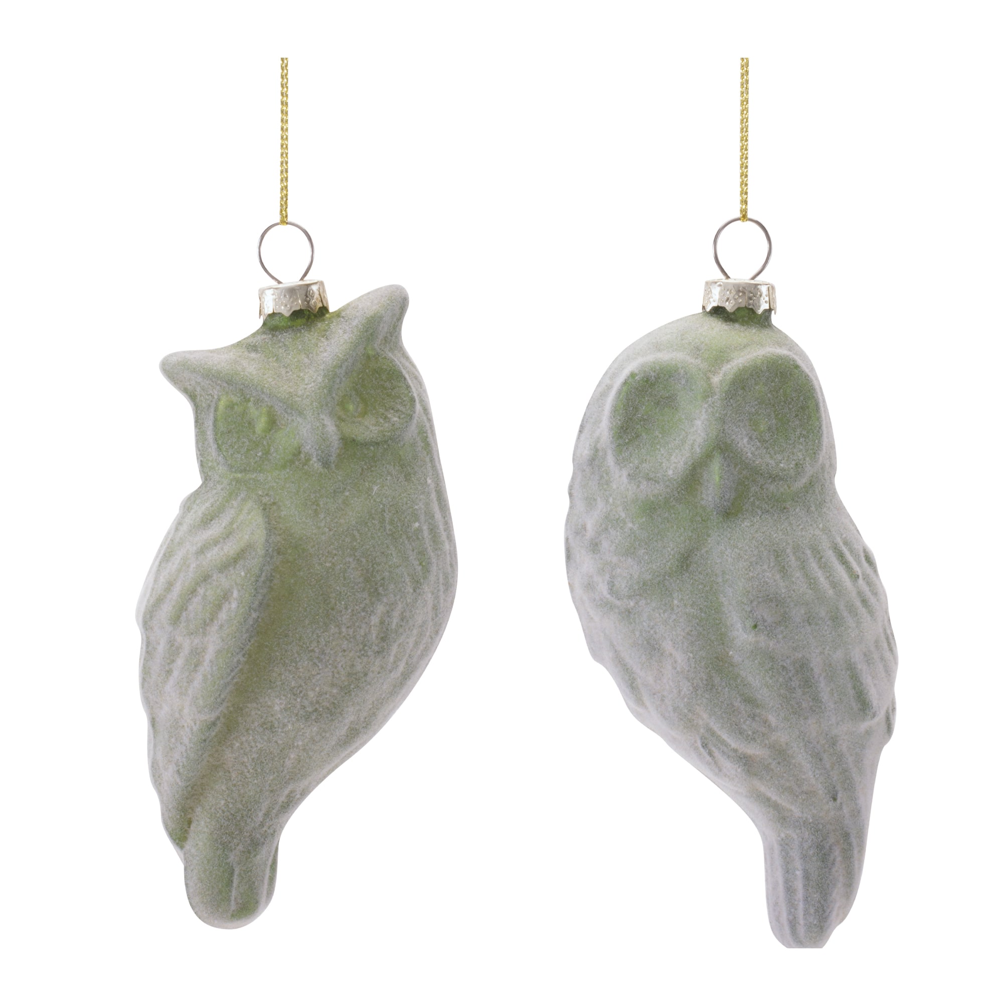 Melrose 4.75" Owl Glass Ornaments Set