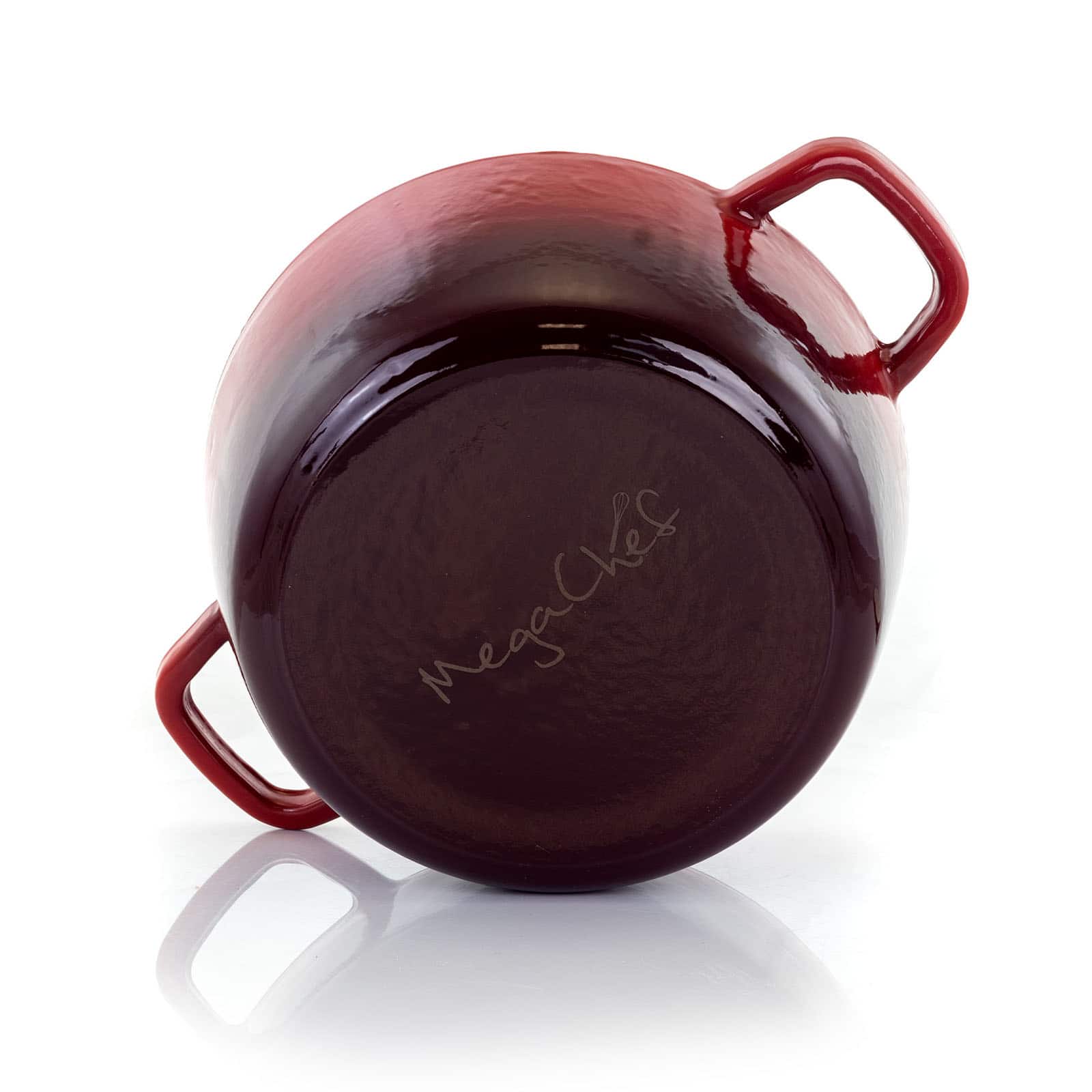 MegaChef 5qt. Red Enameled Cast Iron Casserole