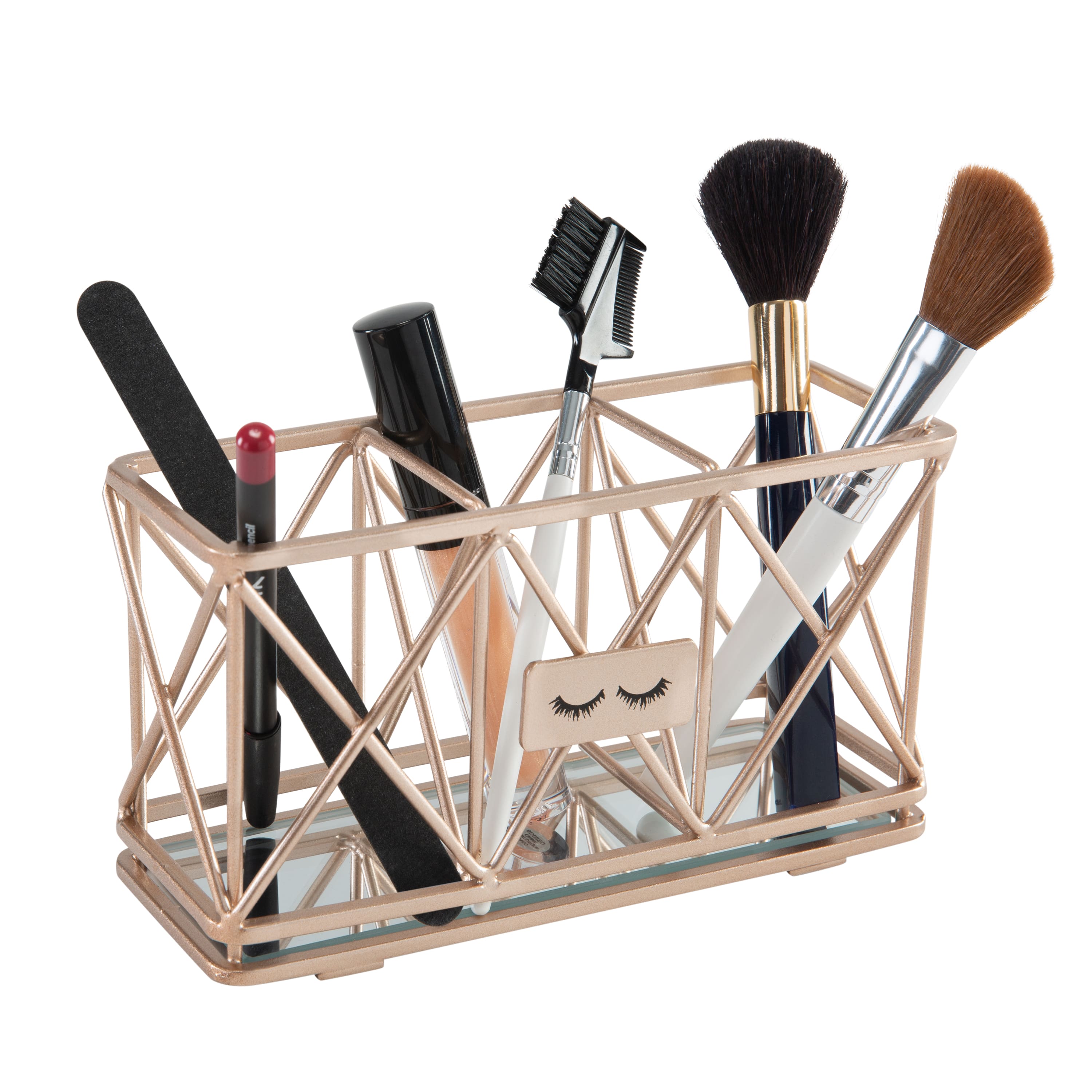 Home Details 3-Compartment Cosmetic Brush & Pencil Holder