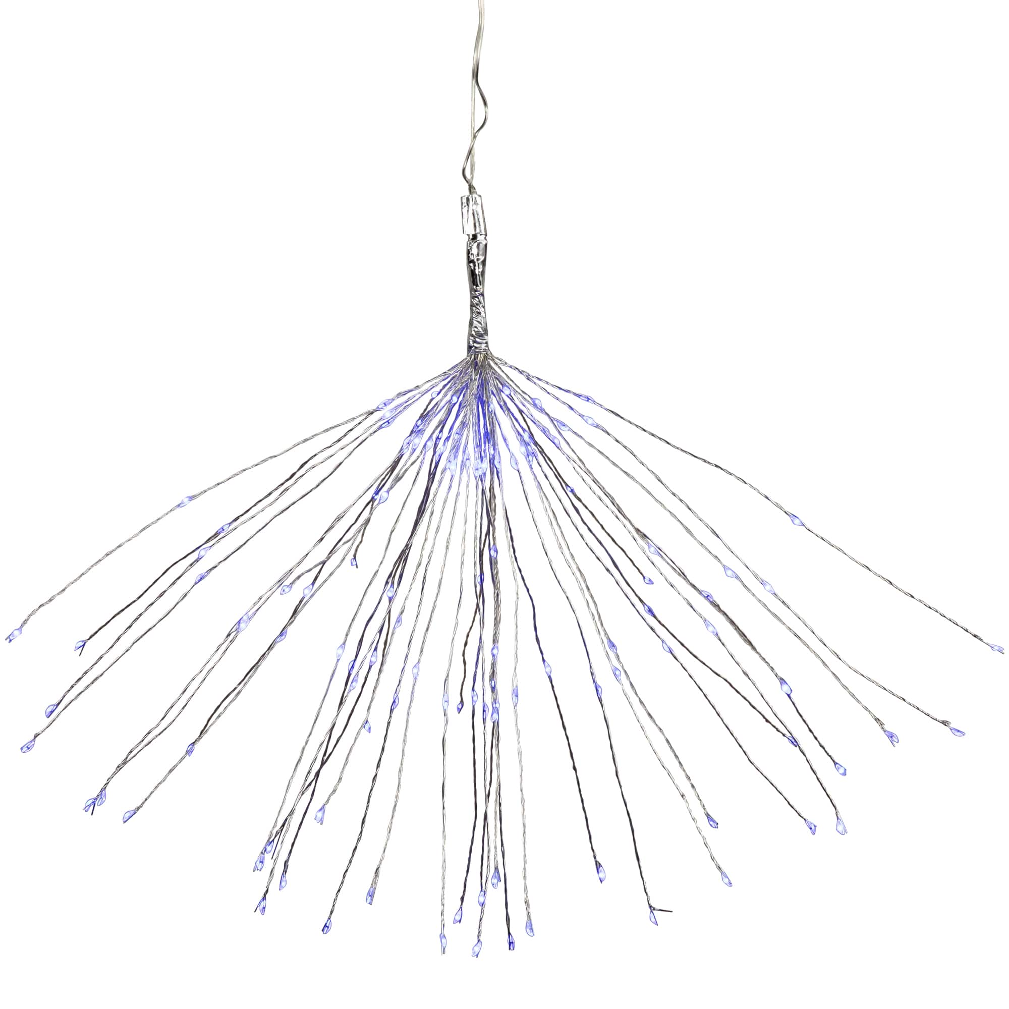 20" LED Lighted Firework Silver Branch Christmas Decoration