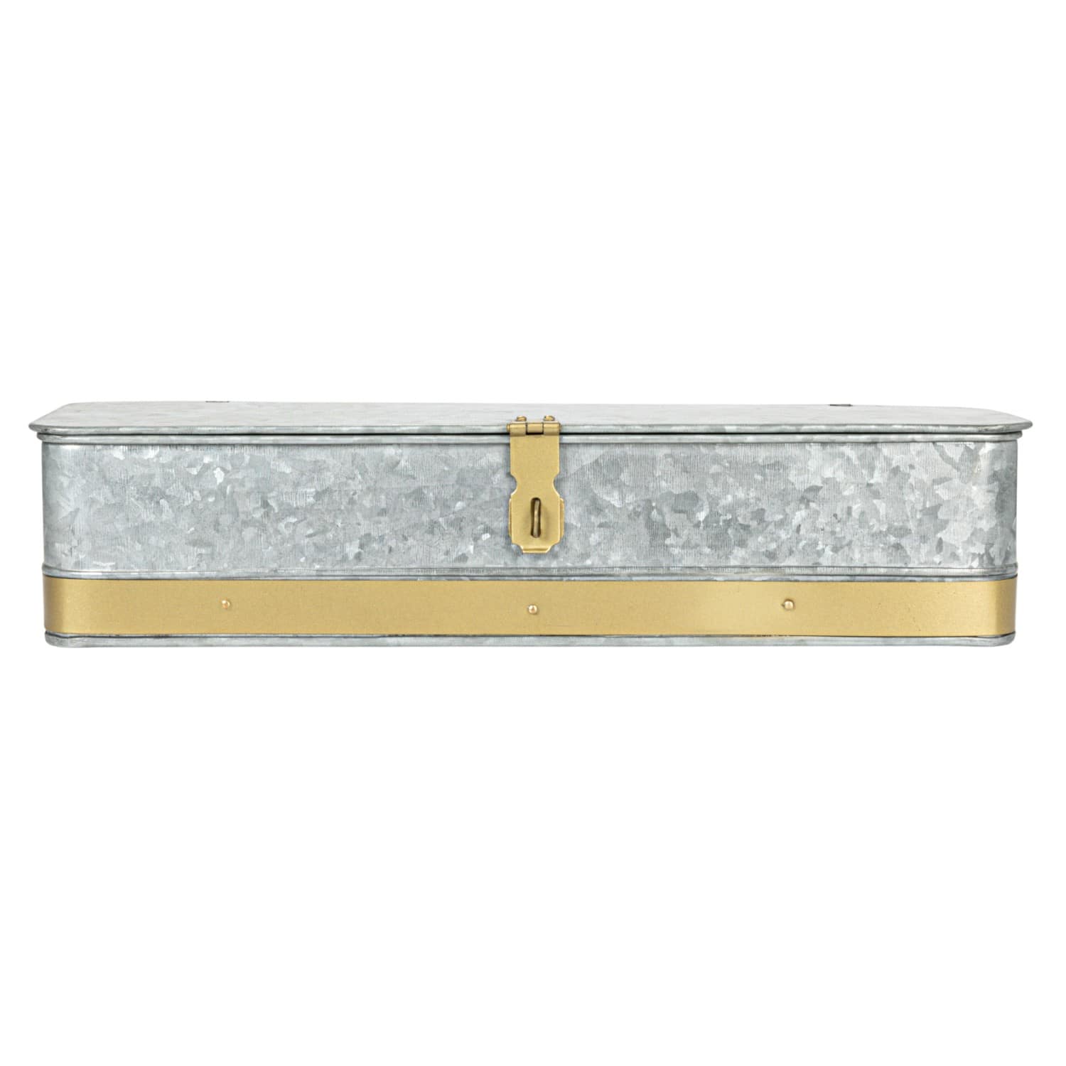 Hello Honey® Silver Rectangular Metal Nesting Storage Boxes with Hasp Lock