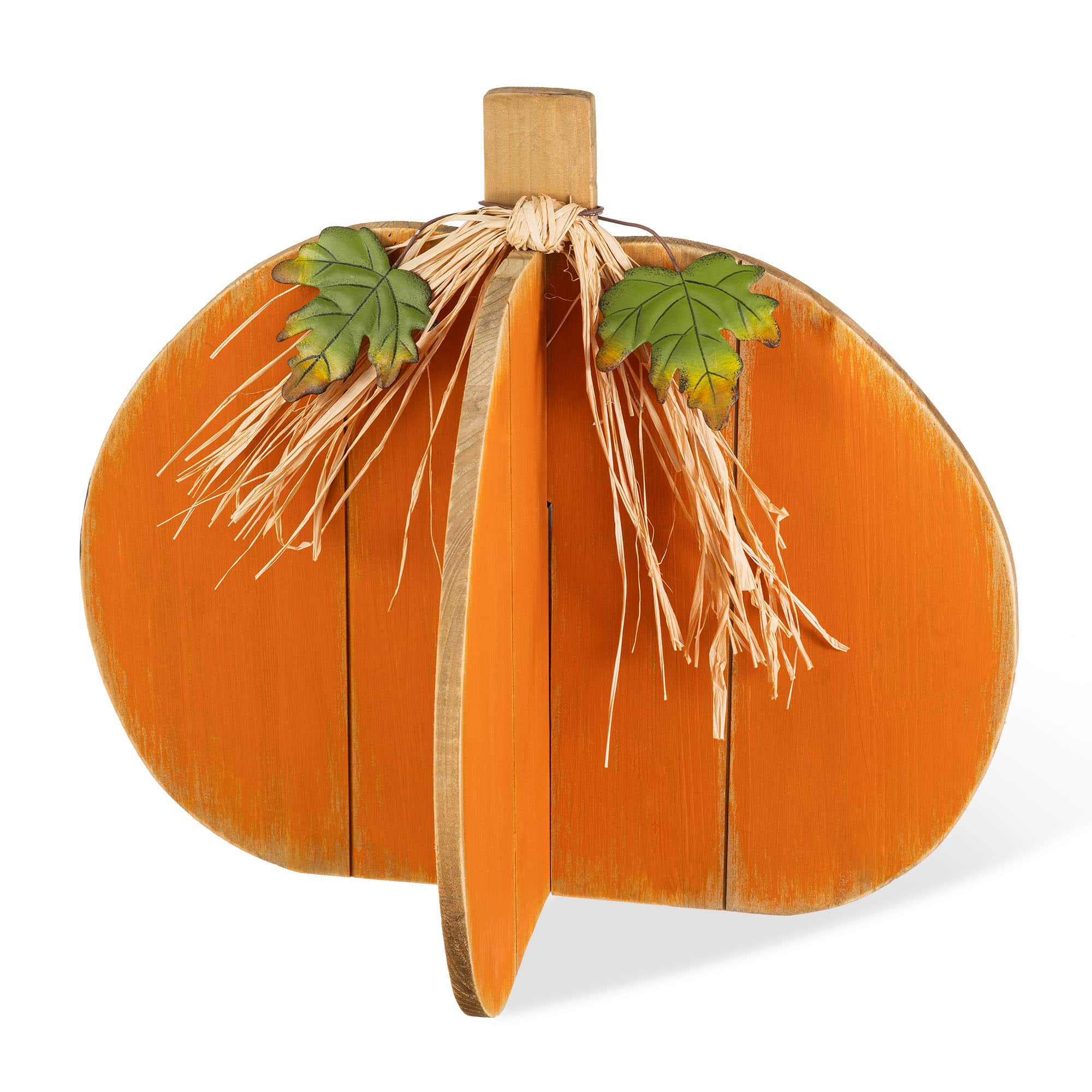 Glitzhome® 18" Fall Interlocking Wood Pumpkin Porch Decor
