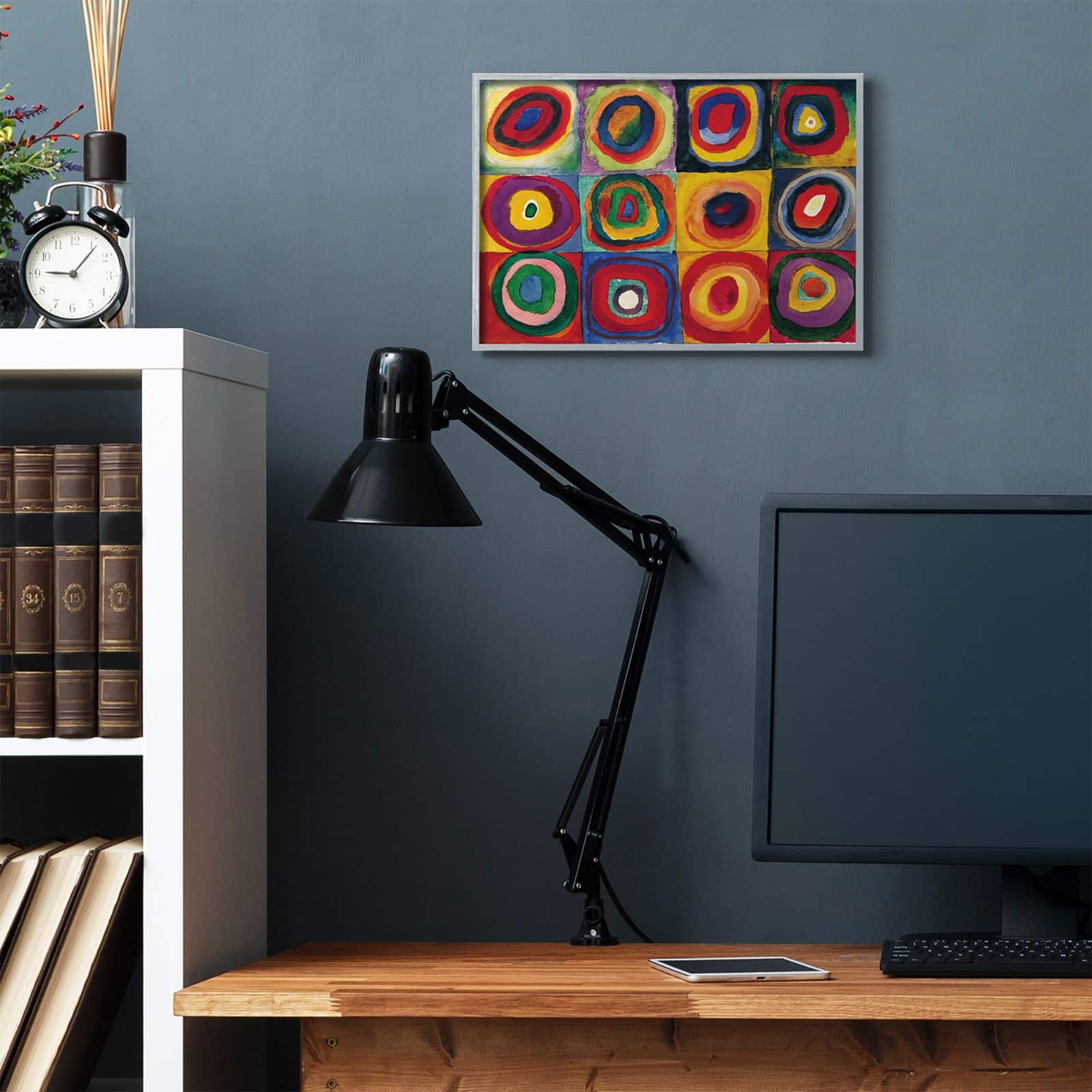 Stupell Industries Abstract Circles Gray Framed Wall Art