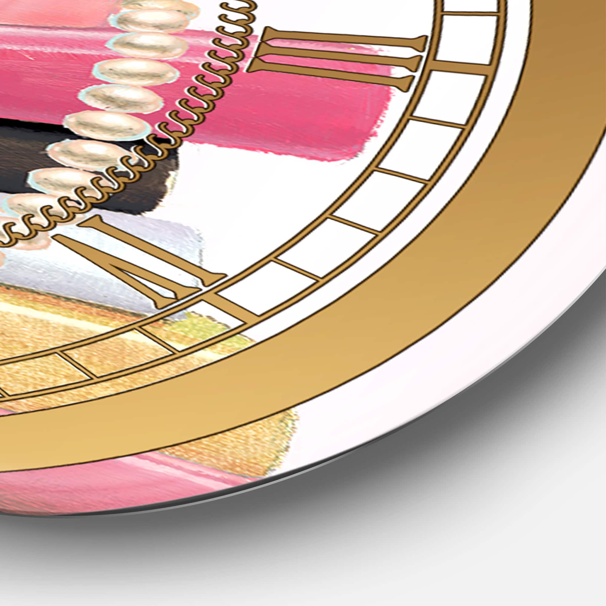 Designart 'Paris Glamourous Gold Style Iii Glam Wall Clock