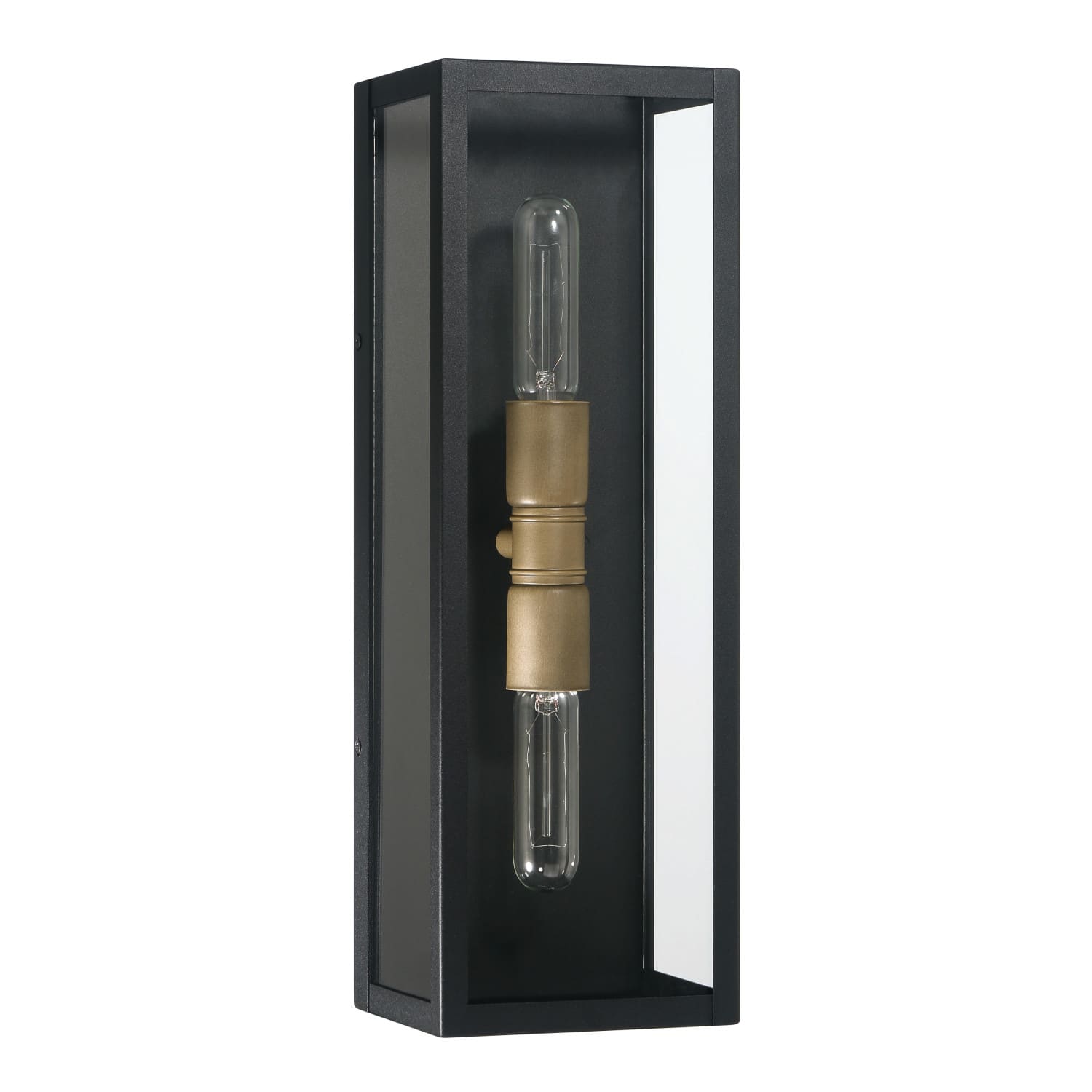 Hello Honey® Lloyd Matte Black Modern Minimalist Metal & Glass Wall Mounted Outdoor Light