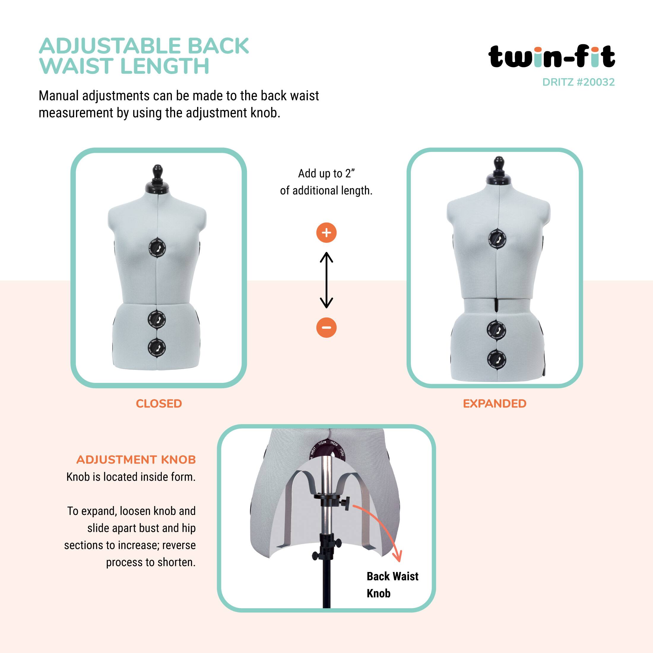 Dritz® Twin-Fit Medium Dress Form with Adjustable Tri-Pod Stand