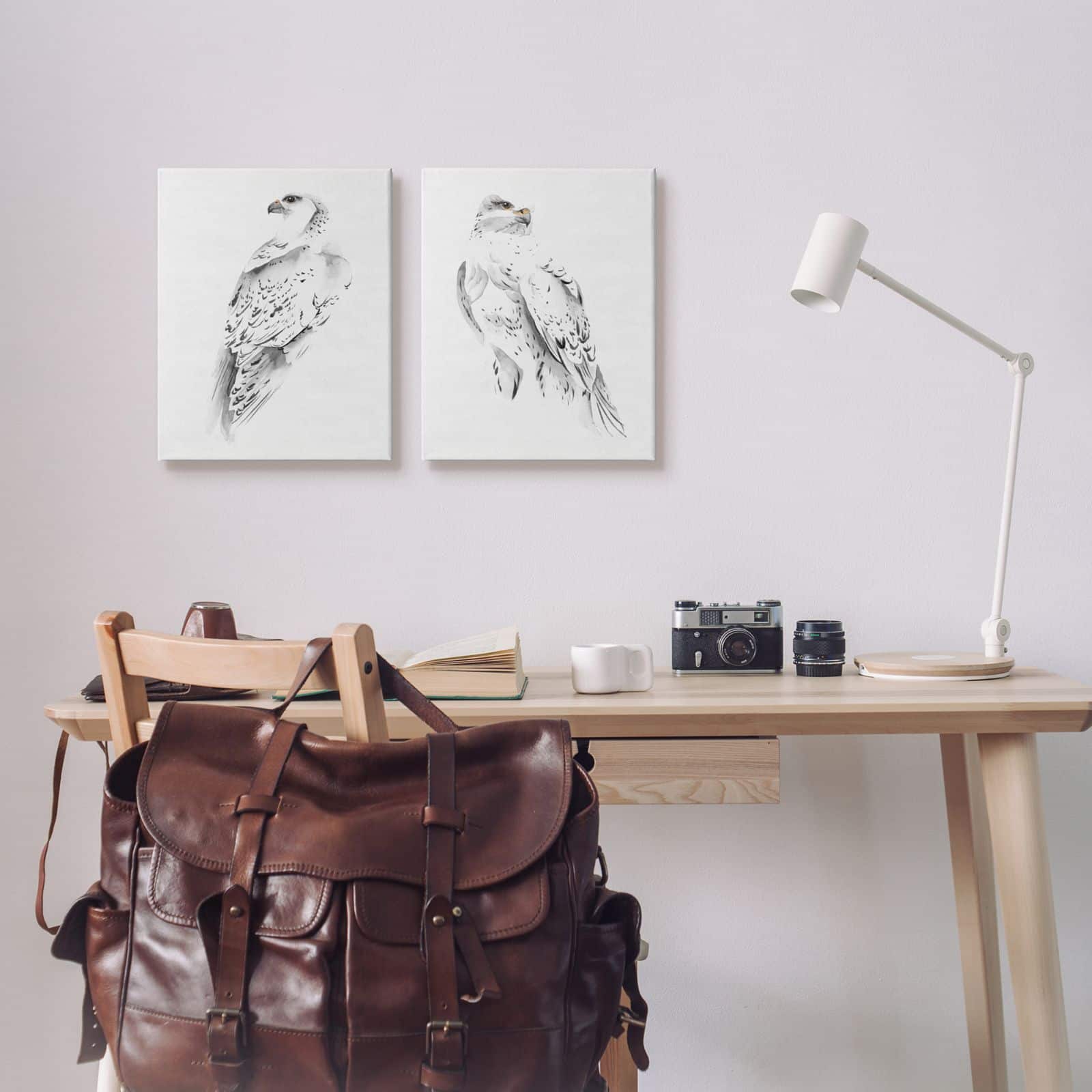 Stupell Industries White Hawk Winter Birds Soft Speckled Feathers Canvas Wall Art