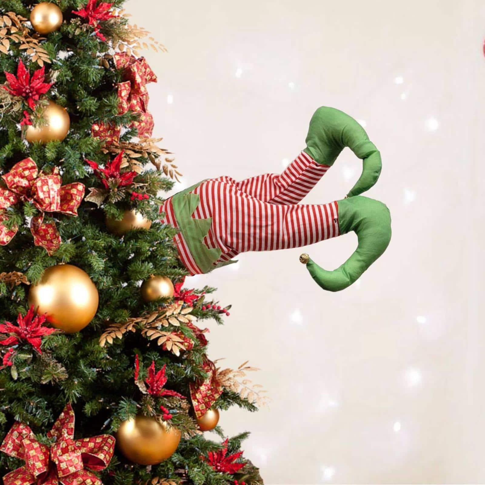 19.7" Animated Elf Legs Kickers Christmas Décor
