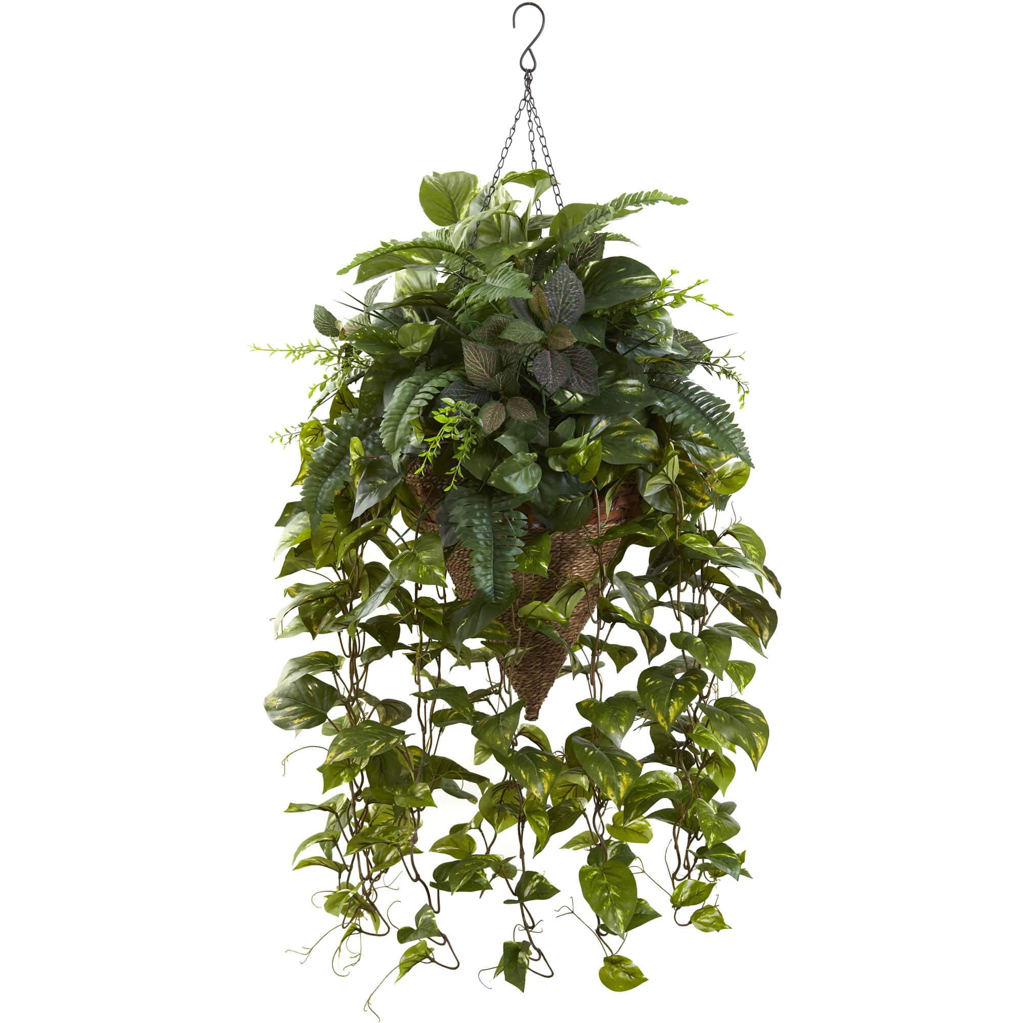 3ft. Mixed Green Vines in Cone Hanging Basket