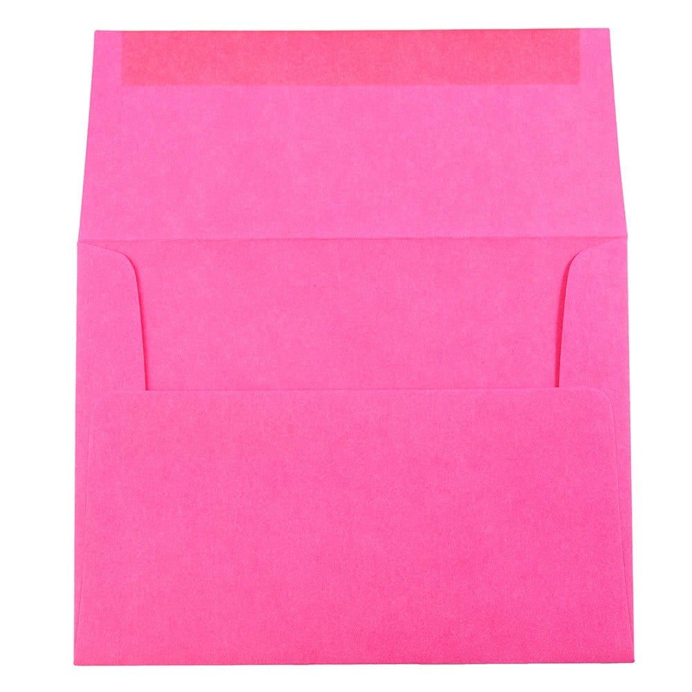 JAM Paper A2 Ultra Fuchsia Hot Pink Invitation Envelopes, 50ct.