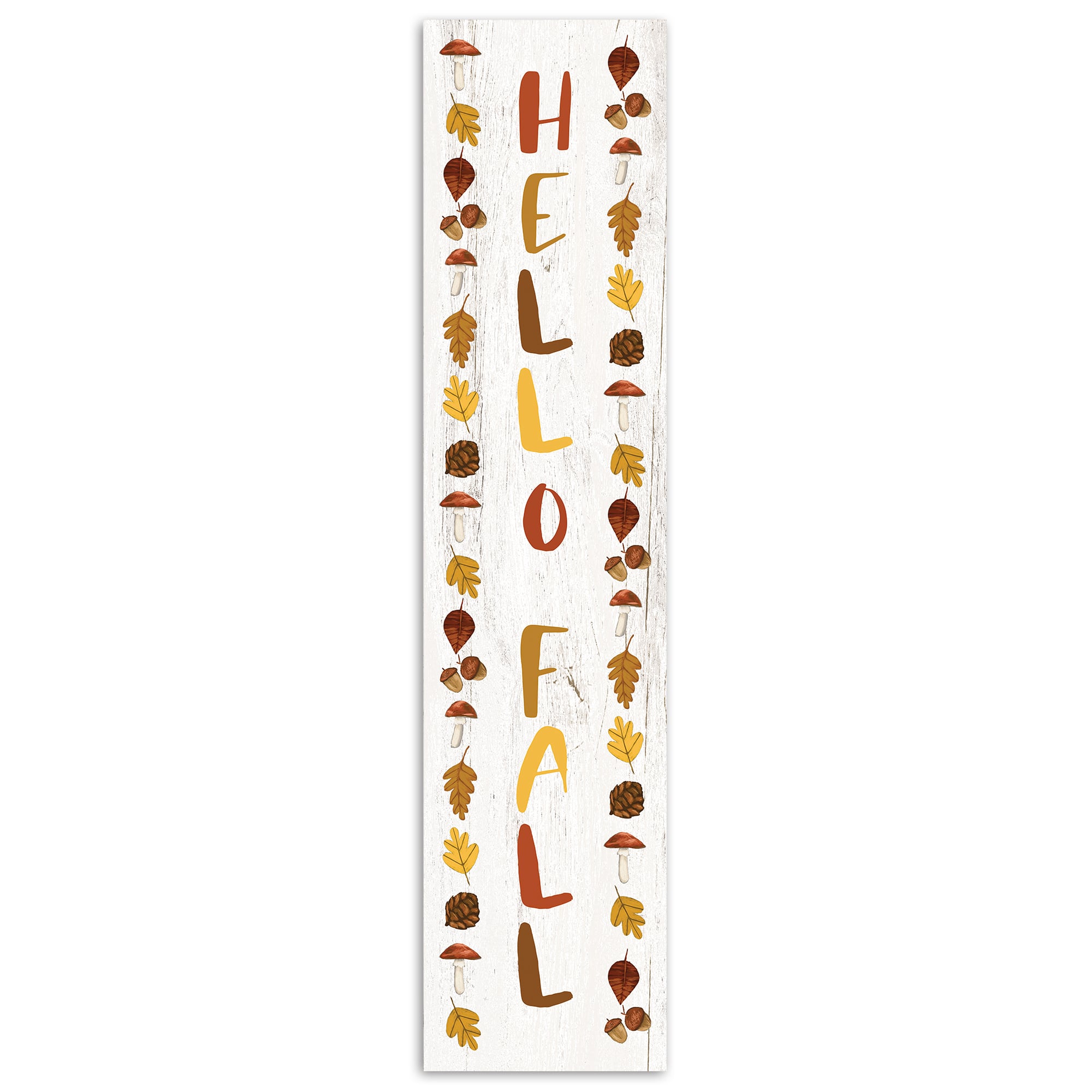 Hello Fall Leaf Border 10.5" x 47" Porch Leaner