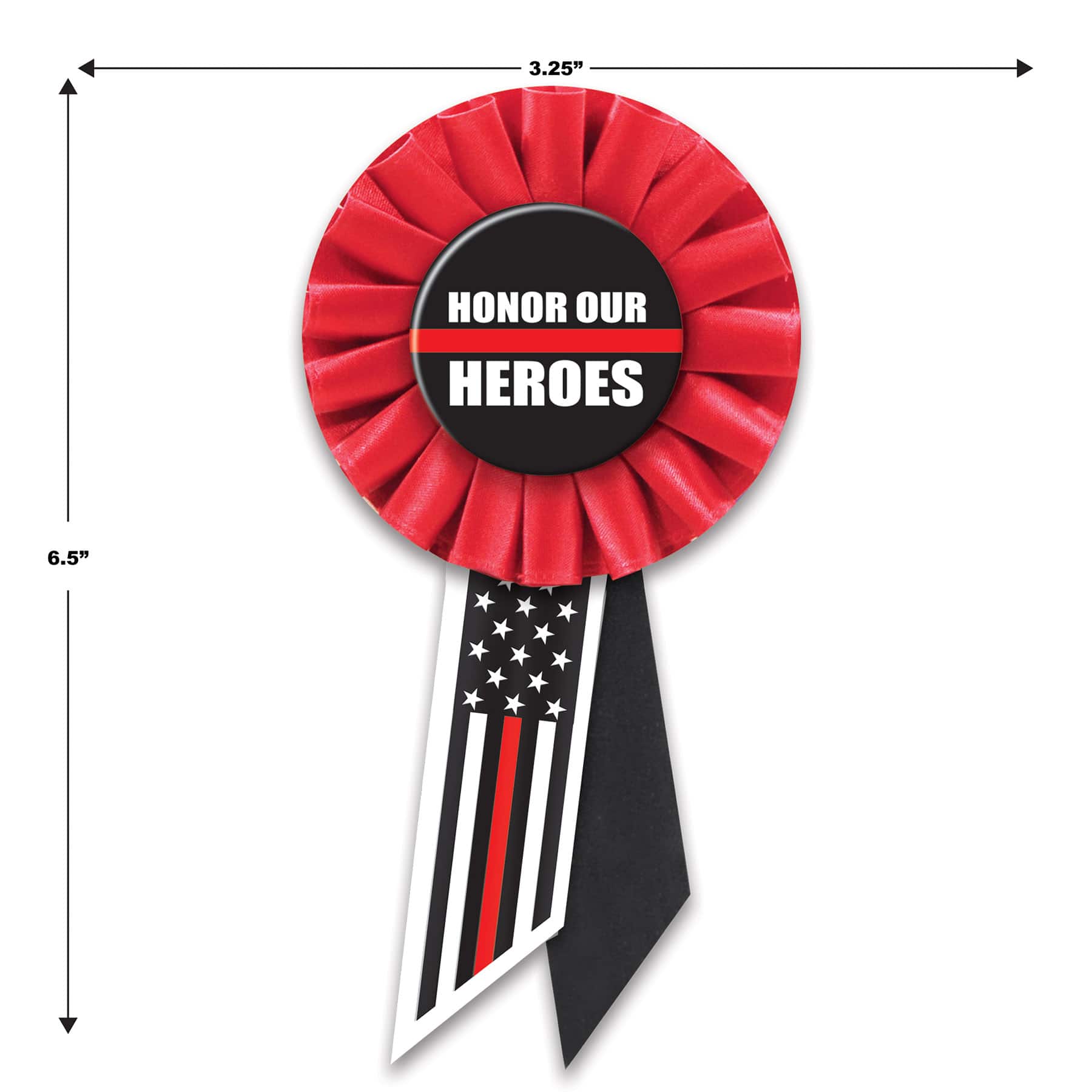 Beistle Red Stripe Honor Our Heroes Rosettes, 2ct.