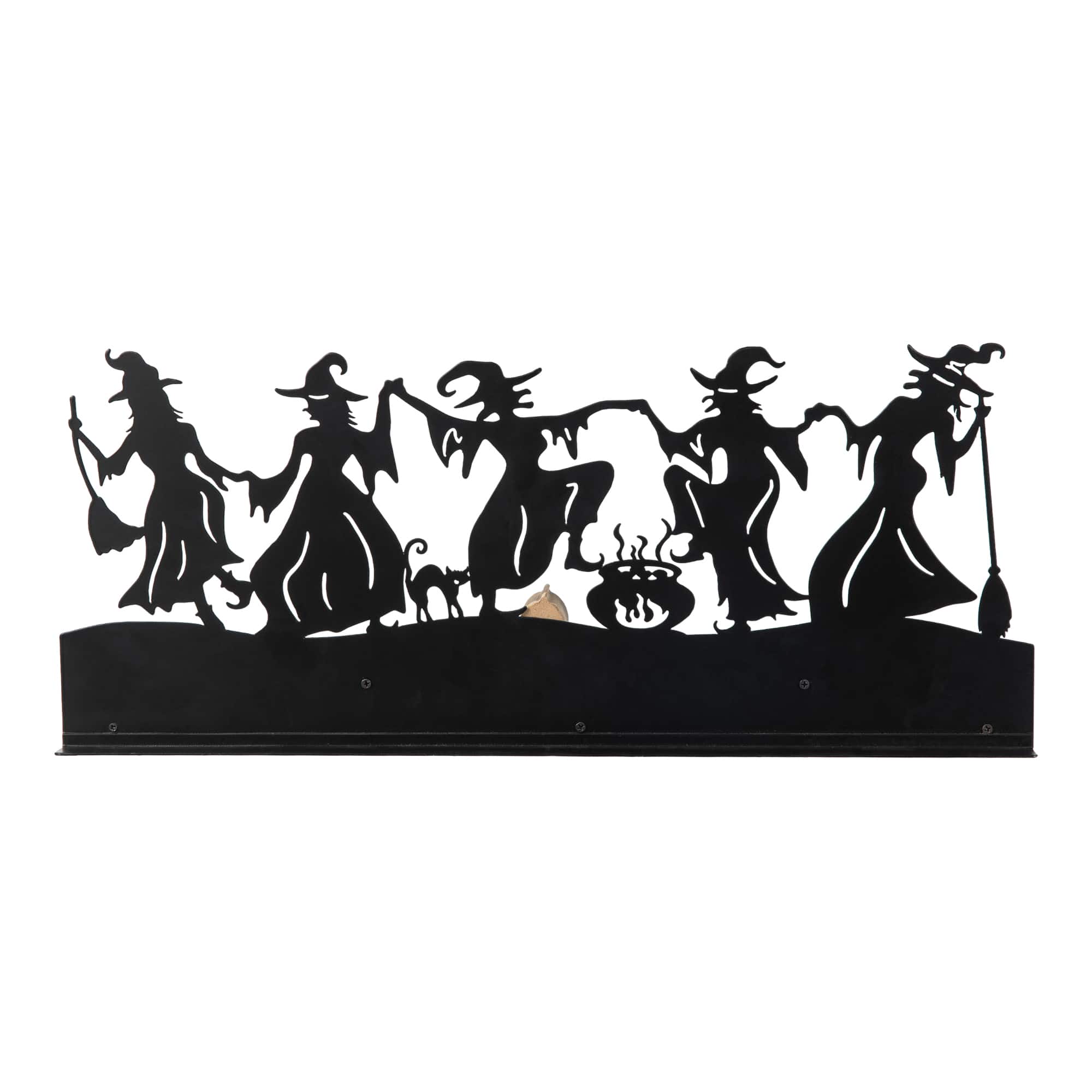 Glitzhome® 18" Halloween Dancing Witch Silhouette Countdown Table Sign