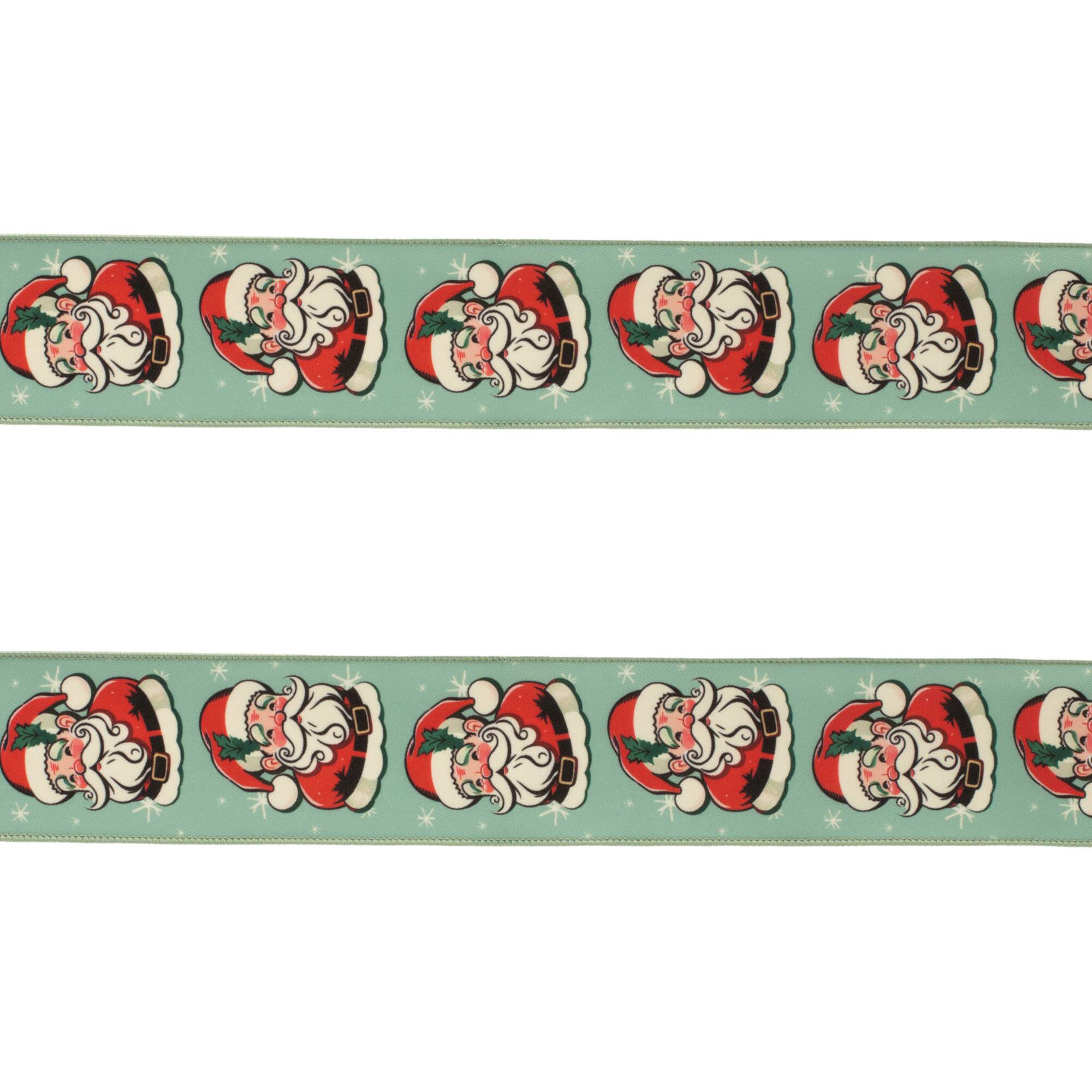 Nostalgic Santa Print Wired Ribbon 2 set