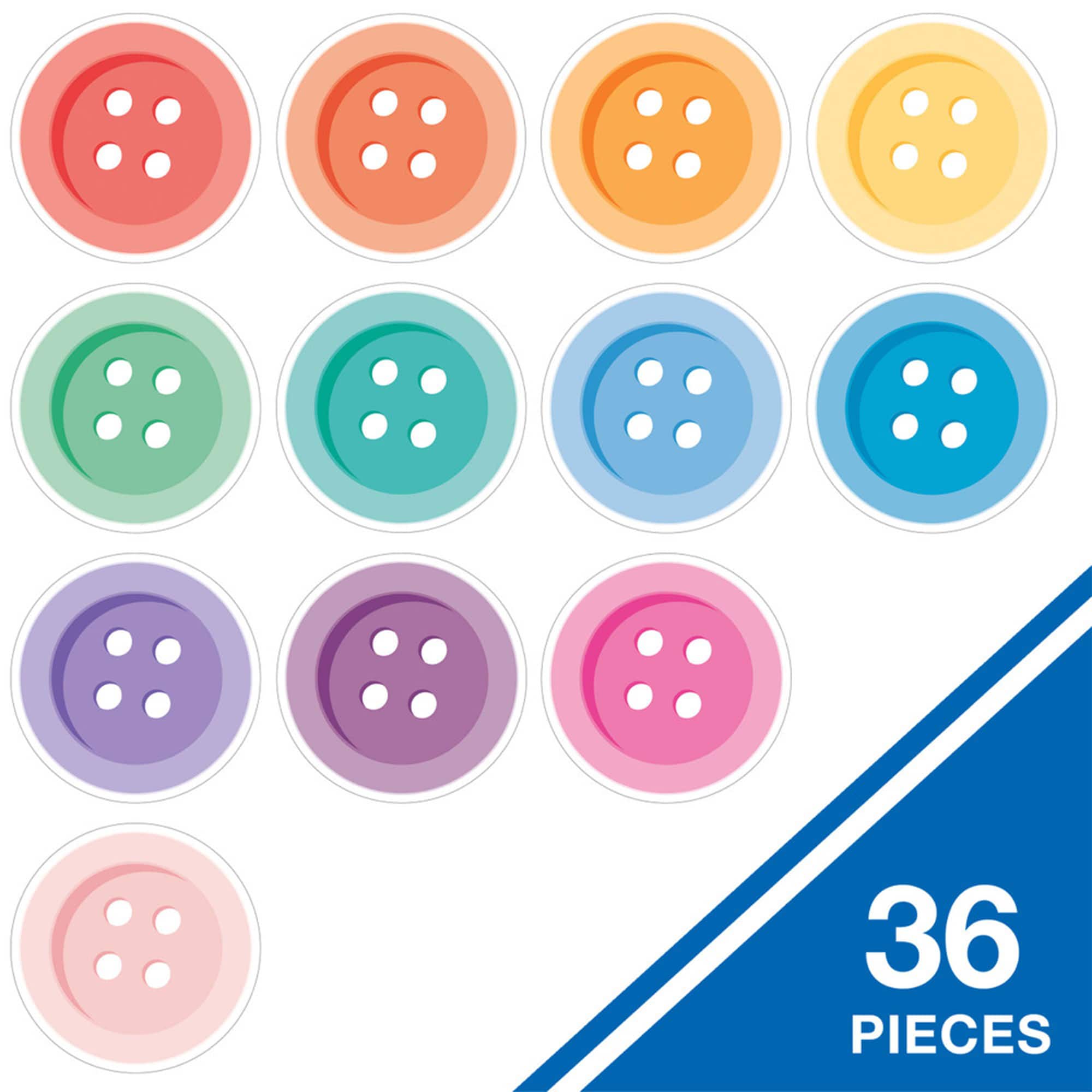 Carson Dellosa® Education Crafty & Cool Buttons Cutouts, 6 Packs of 36
