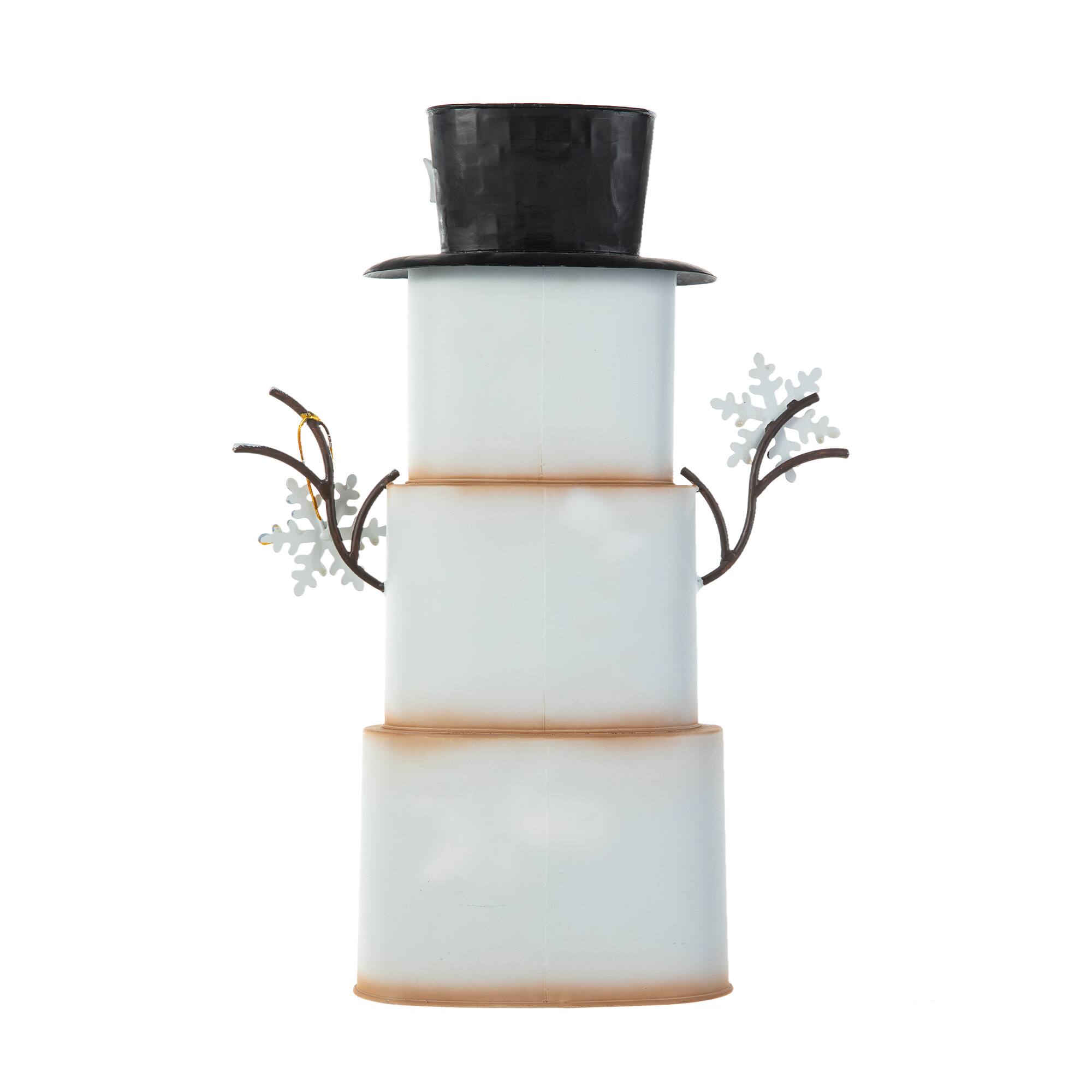 Glitzhome® 17" Metal Stacked Box Snowman Table Décor