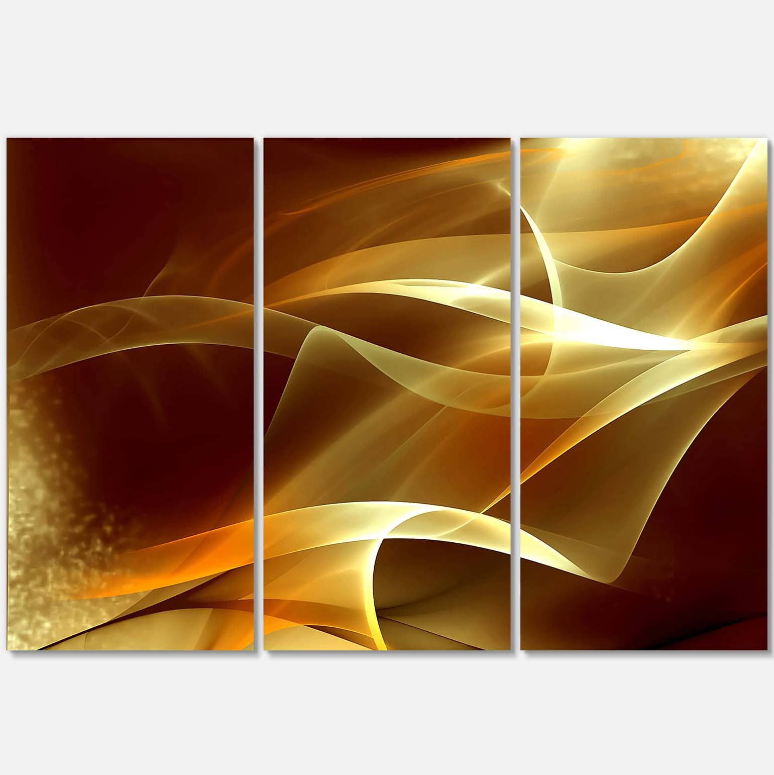 Designart - Light Yellow Abstract Fractal Design - Large Abstract Canvas Art