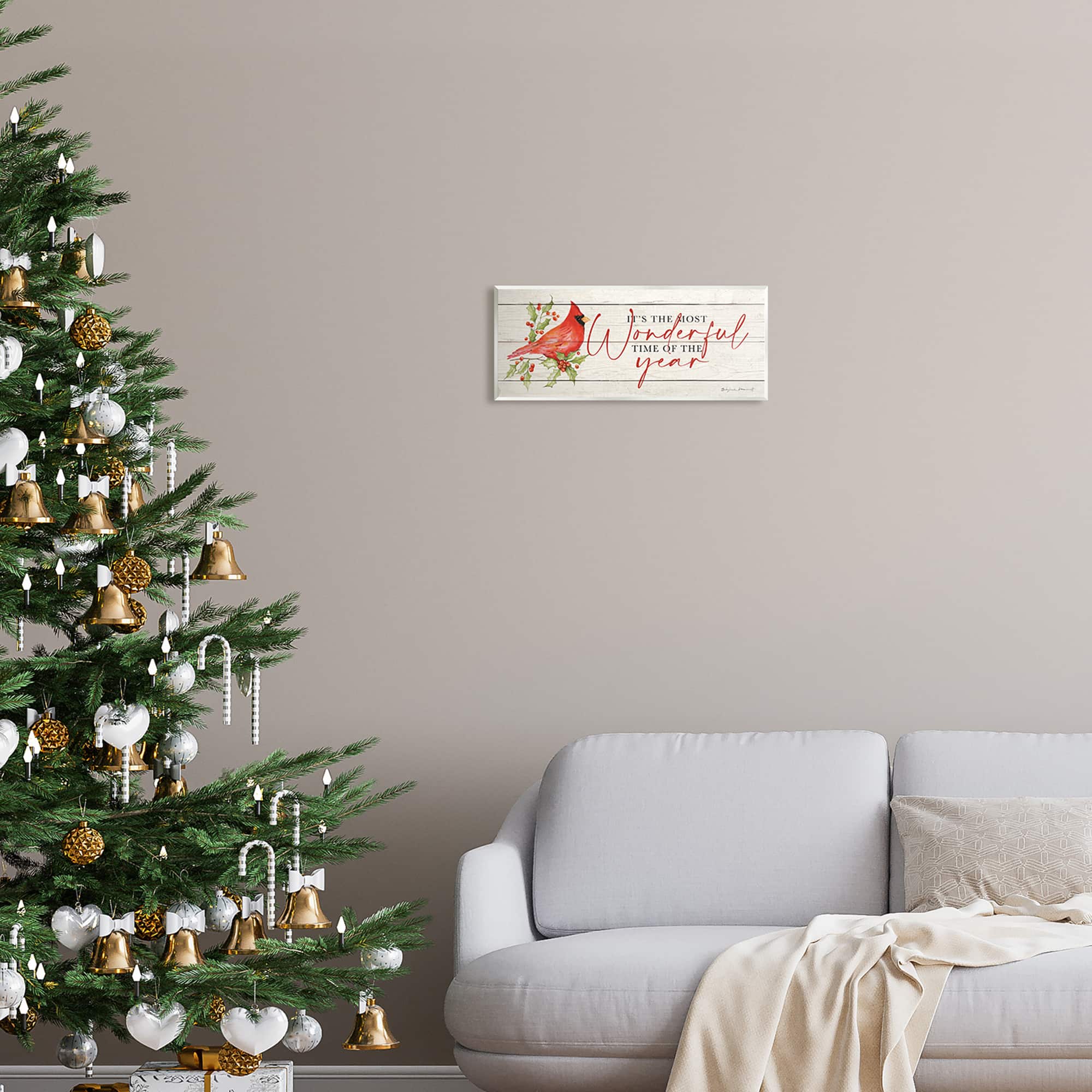 Stupell Industries Most Wonderful Time Cardinal Wall Plaque Art