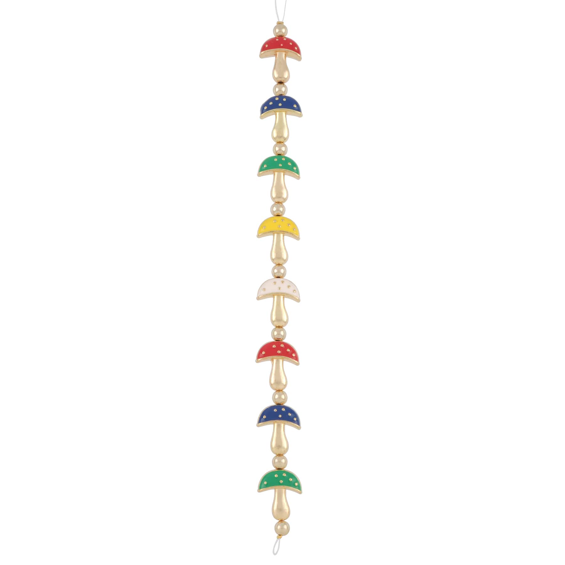 12 Packs: 8 ct. (96 total) Multicolor Enamel Metal Mushroom Beads, 16mm by Bead Landing™