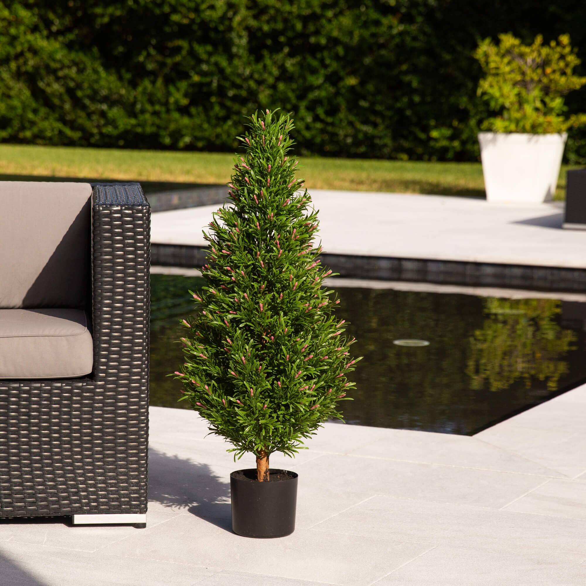 3ft. Potted UV Resistant Rosemary Cone Topiary Tree