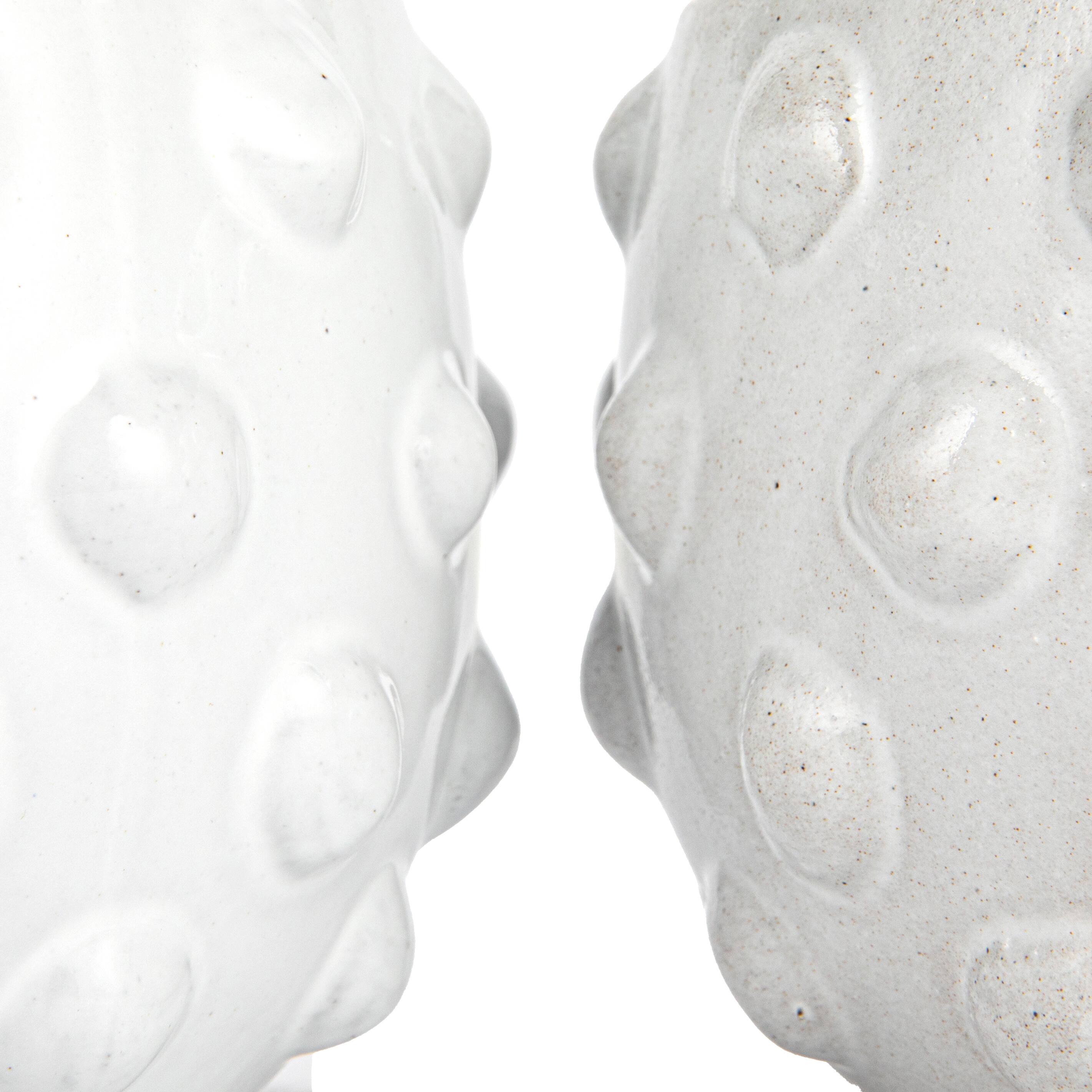 Hello Honey® 5.5" White Bubbled Design Terra Cotta Planter